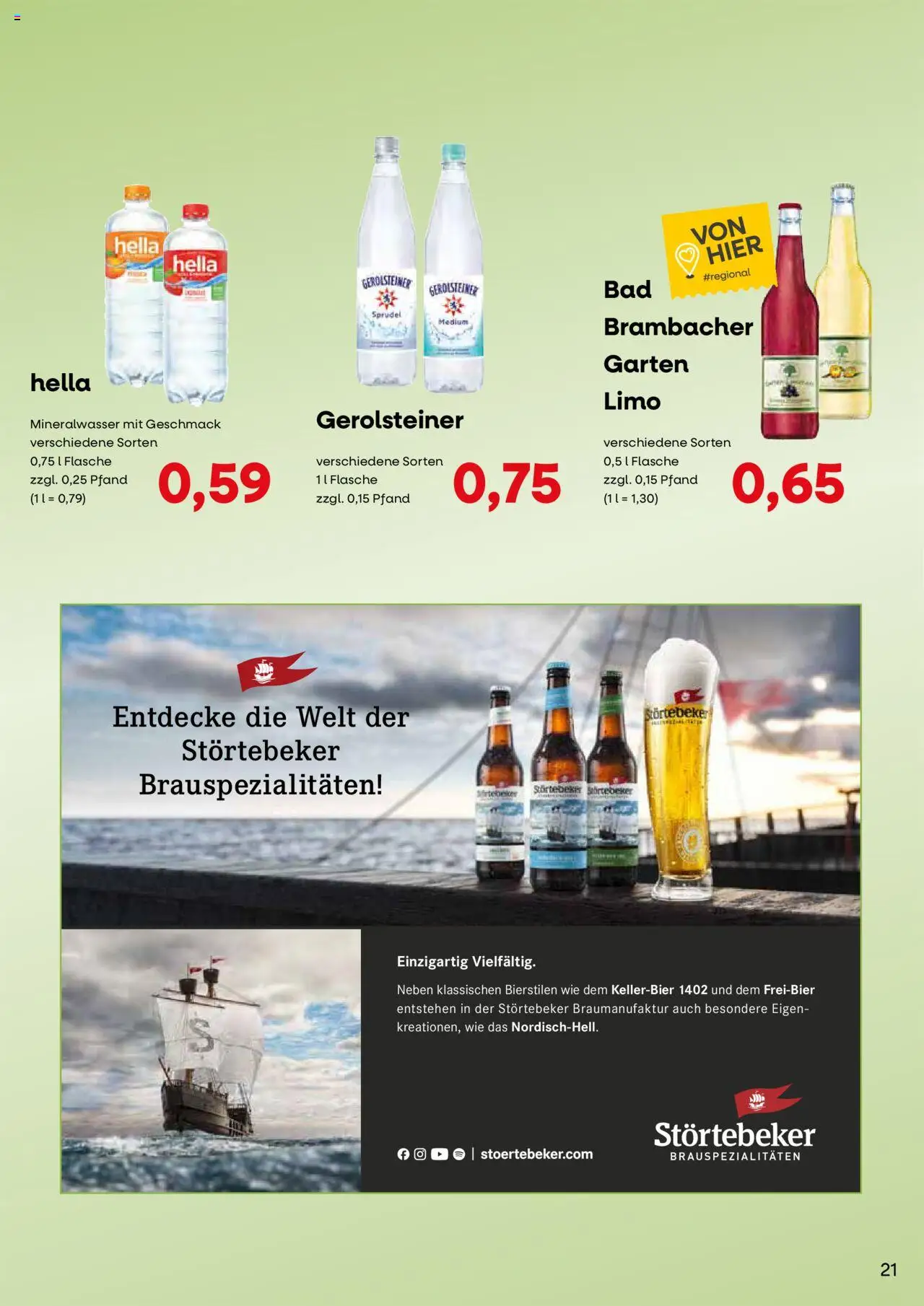 KONSUM Leipzig - Nah. Frisch. Freundlich. - gültig ab dem 28.07.2025 | Seite: 21 | Produkte: Mineralwasser, Hella, Gerolsteiner