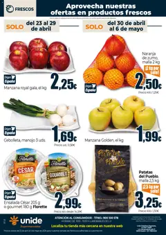 Vista previa Unide - Supermercados válido desde el 23.04.2026 | Página: 8 | Productos: Queso, Manzana, Ensalada, Mesa