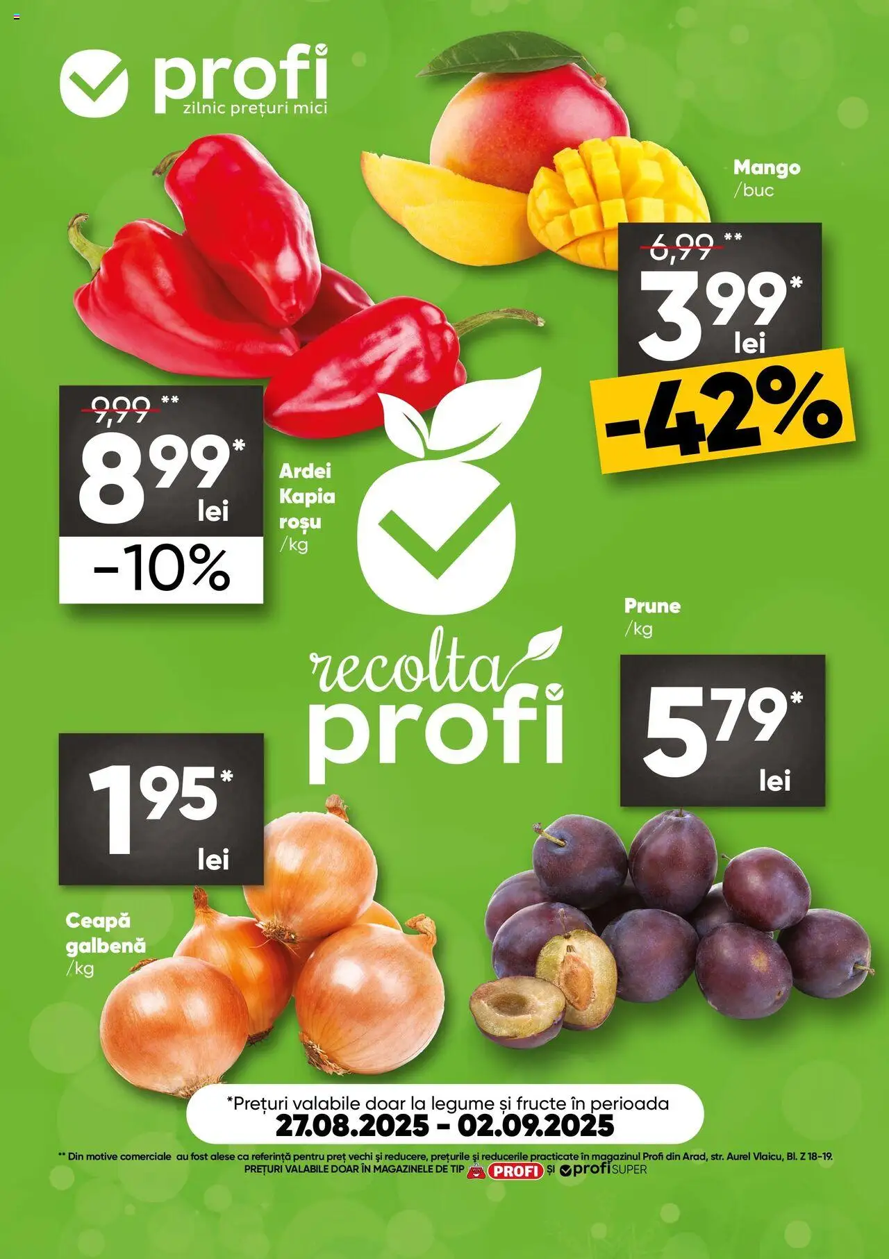 Catalog Profi Fresh – valabil de la 27.08.2025 | Pagină: 1 | Produse: Mici, Ardei, Fructe, Mango