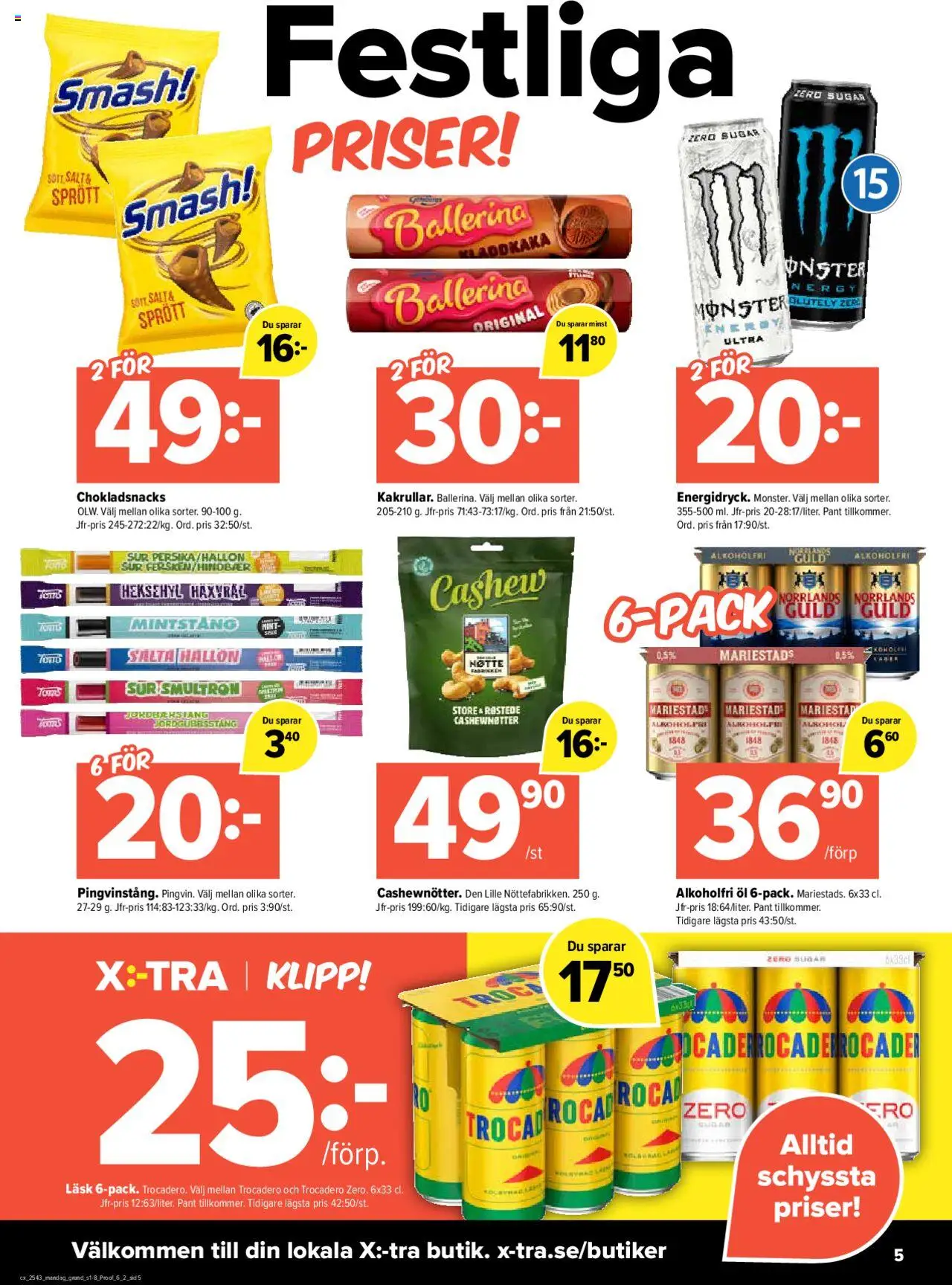 Coop X:-TRA reklamblad aktuell från 20.10.2025 | Sida: 5 | Produkter: Salt, Ballerina, Öl, Hallon
