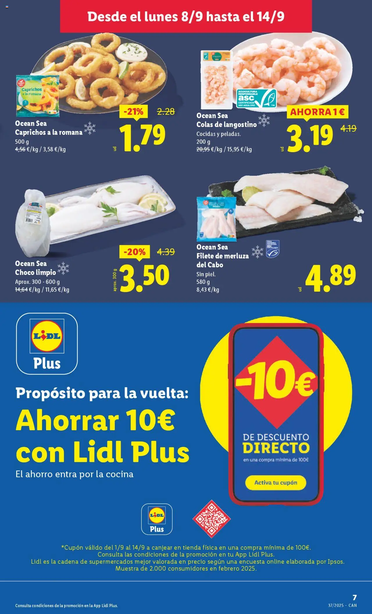 Lidl folleto │ válido desde el 08.09.2025 | Página: 7 | Productos: Cocina, Filete, Langostino