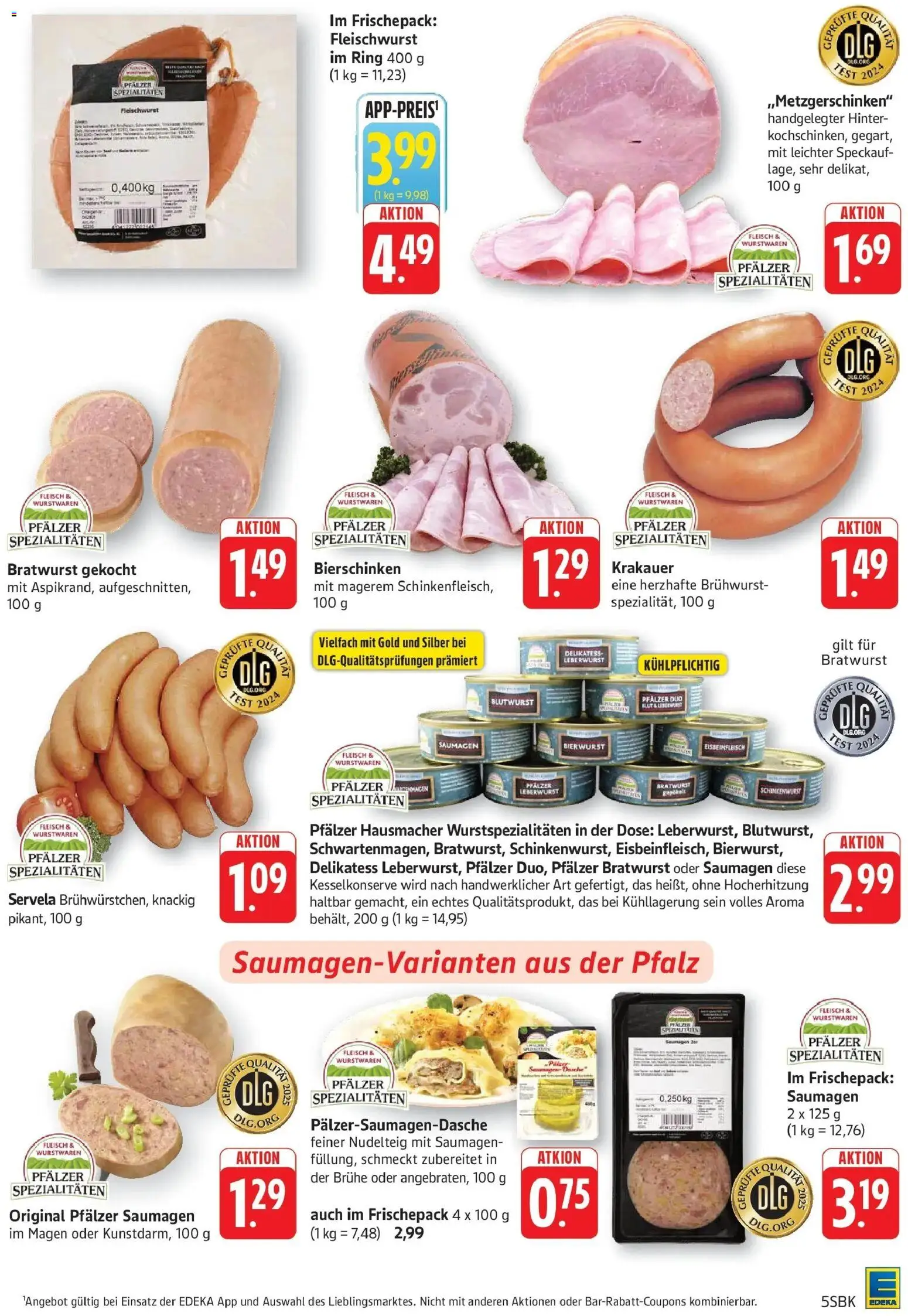 Edeka prospekt Pirmasens	 – gültig ab 09.03.2026 | Seite: 5 | Produkte: Tasche, Bratwurst, Fleisch