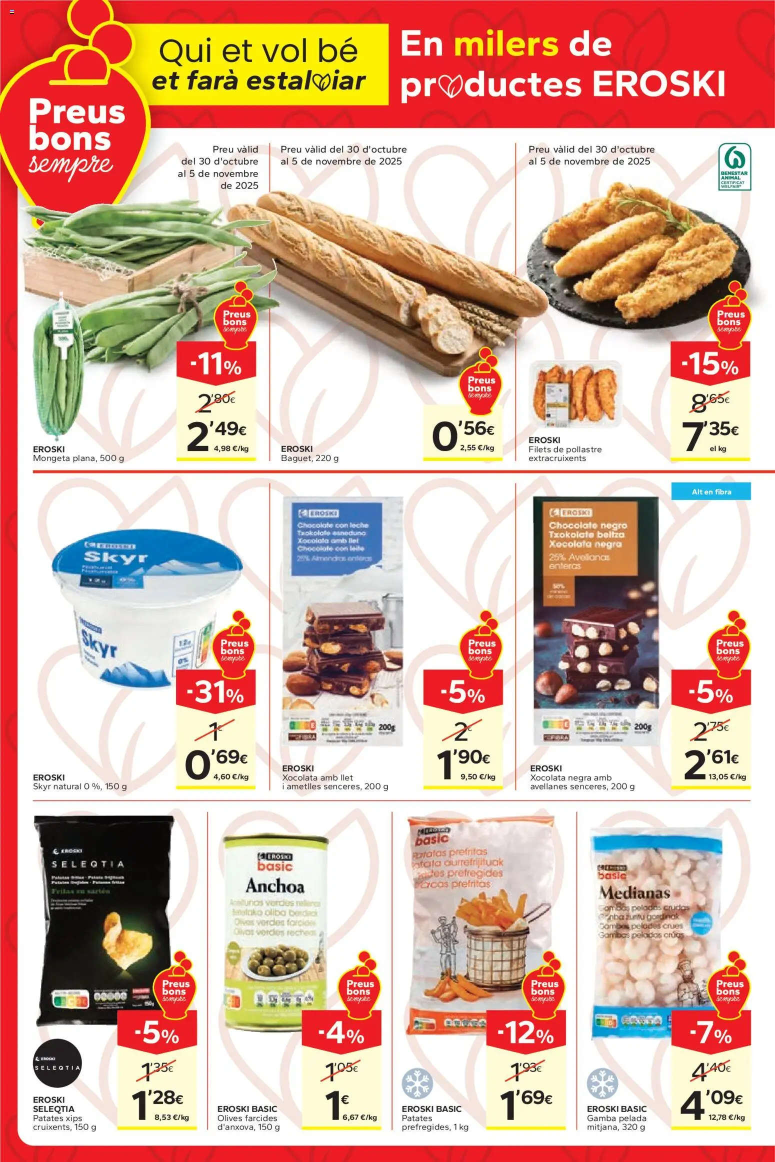 Caprabo - Oferta 3x2 │ válido desde el 30.10.2025 | Página: 2 | Productos: Παγκάκι, Chocolate, Chocolate con leche, Gamba