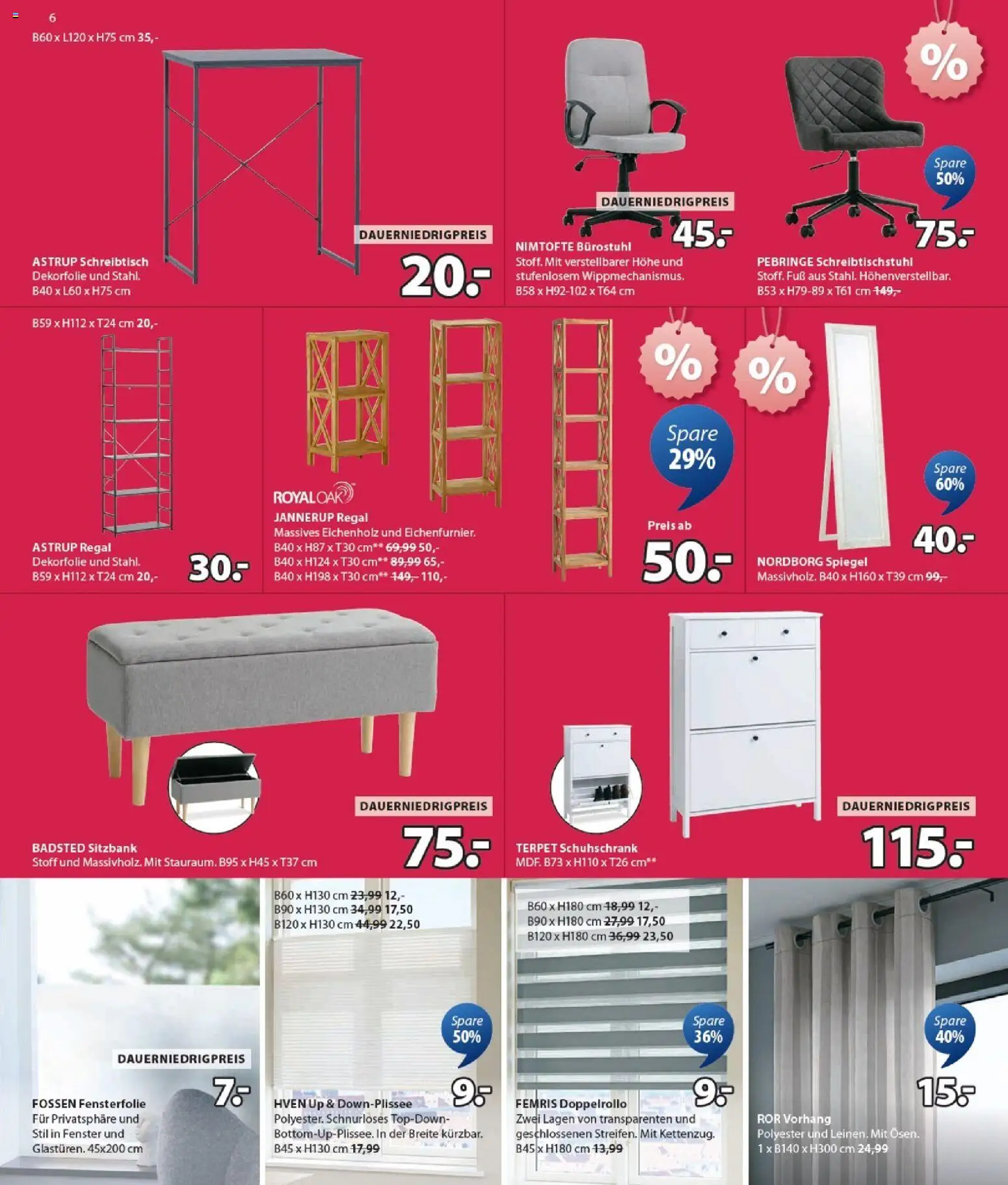Prospekt JYSK – gültig ab 30.12.2025 | Seite: 6 | Produkte: Sitzbank, Regal, Spiegel, Vorhang
