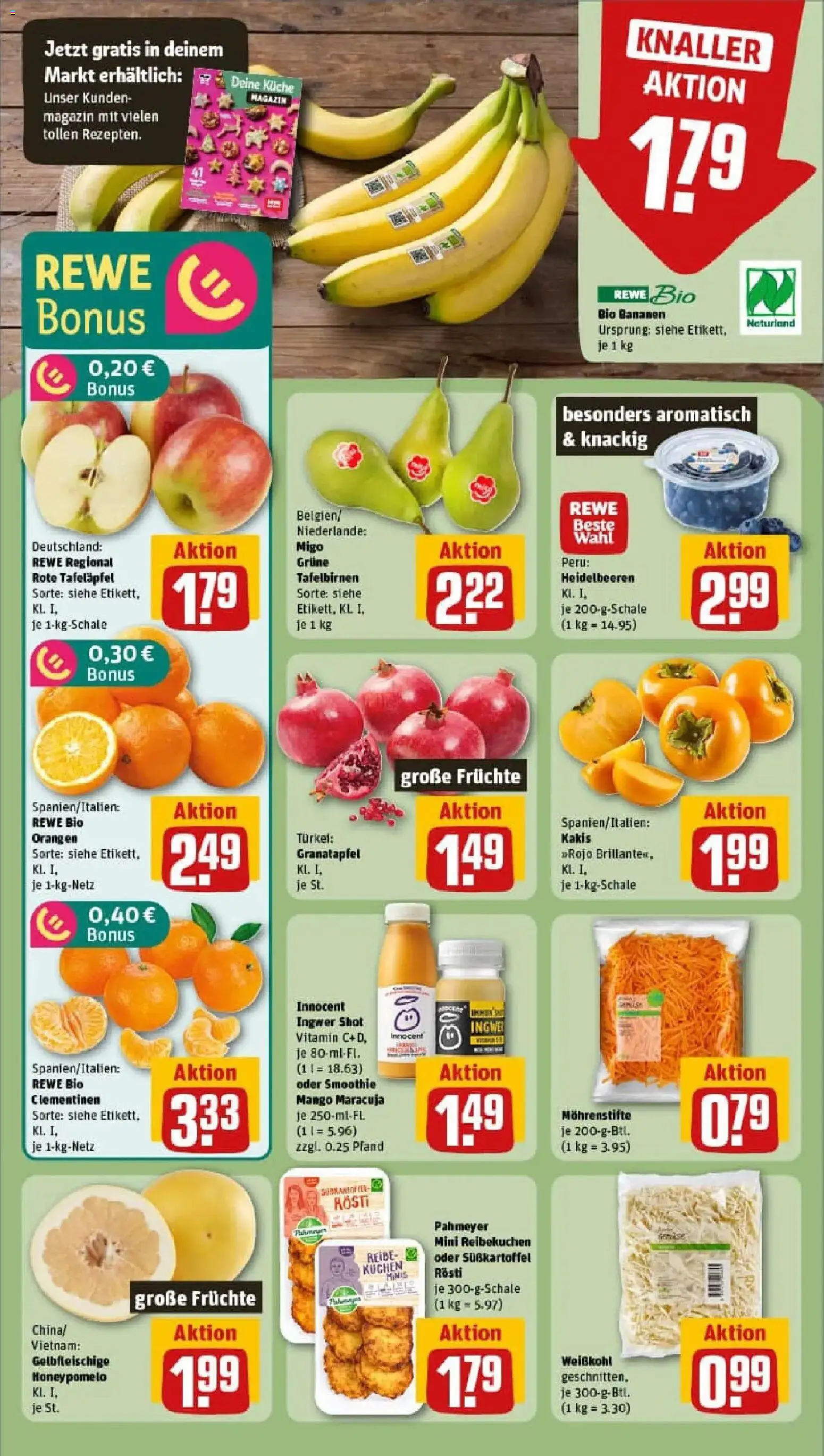 Rewe prospekt Mönchengladbach	 – gültig ab 17.11.2025 | Seite: 6 | Produkte: Granatapfel, Bananen, Kaki, Kuchen