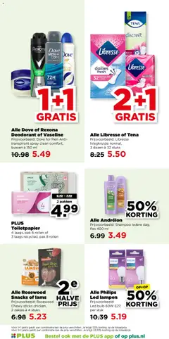 Alle Dove of Rexona Deodorant of Vaseline, Dove for Men Anti-transpirant spray clean comfort, bussen à 150 ml - Voorbeeld van een folder van Plus, geldig van 15.10.2025 | Pagina: 45 | Producten: Steak, Pet, Toilet, Shampoo