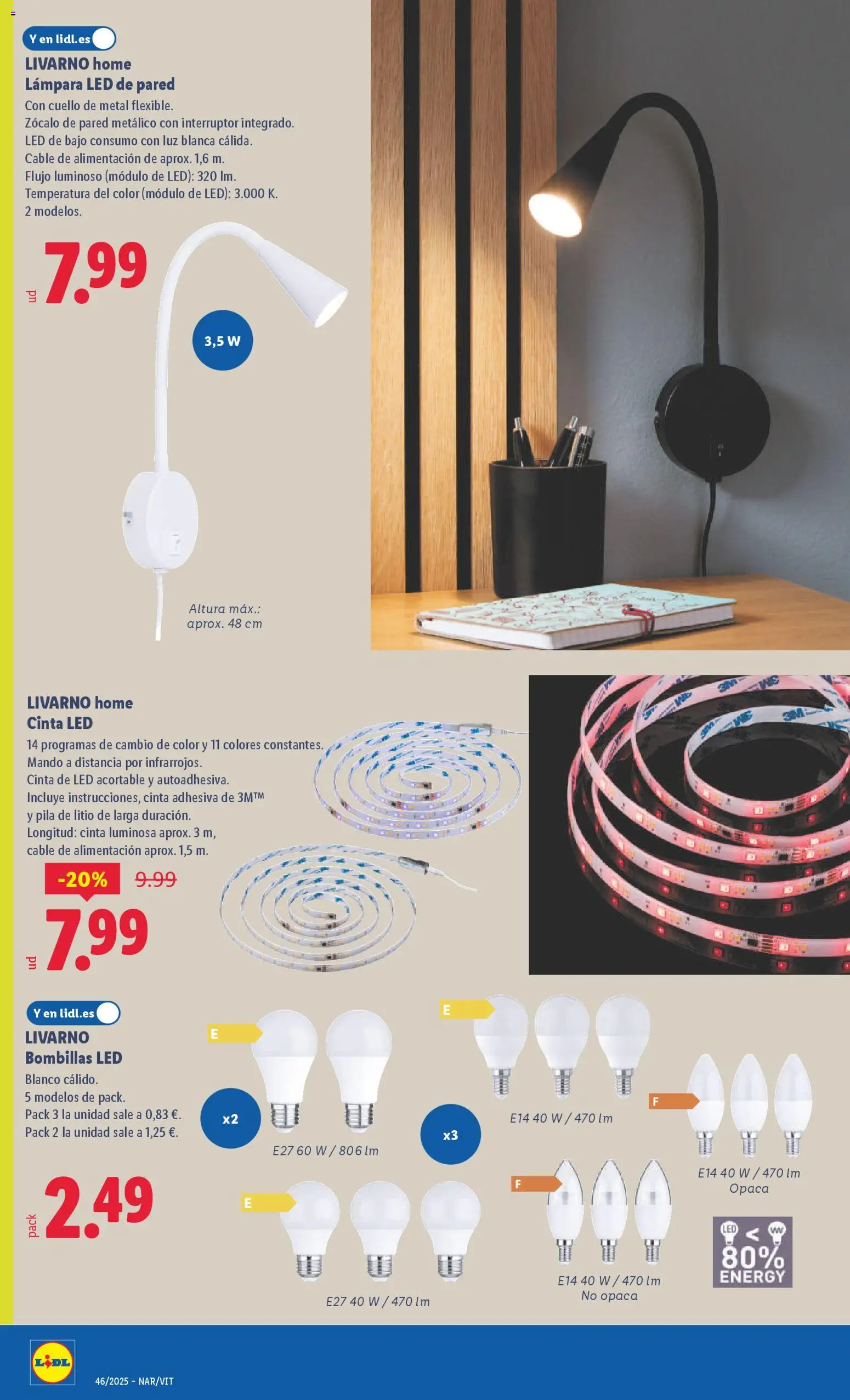 Lidl folleto de bazar │ válido desde el 10.11.2025 | Página: 28 | Productos: Cable, Lámpara