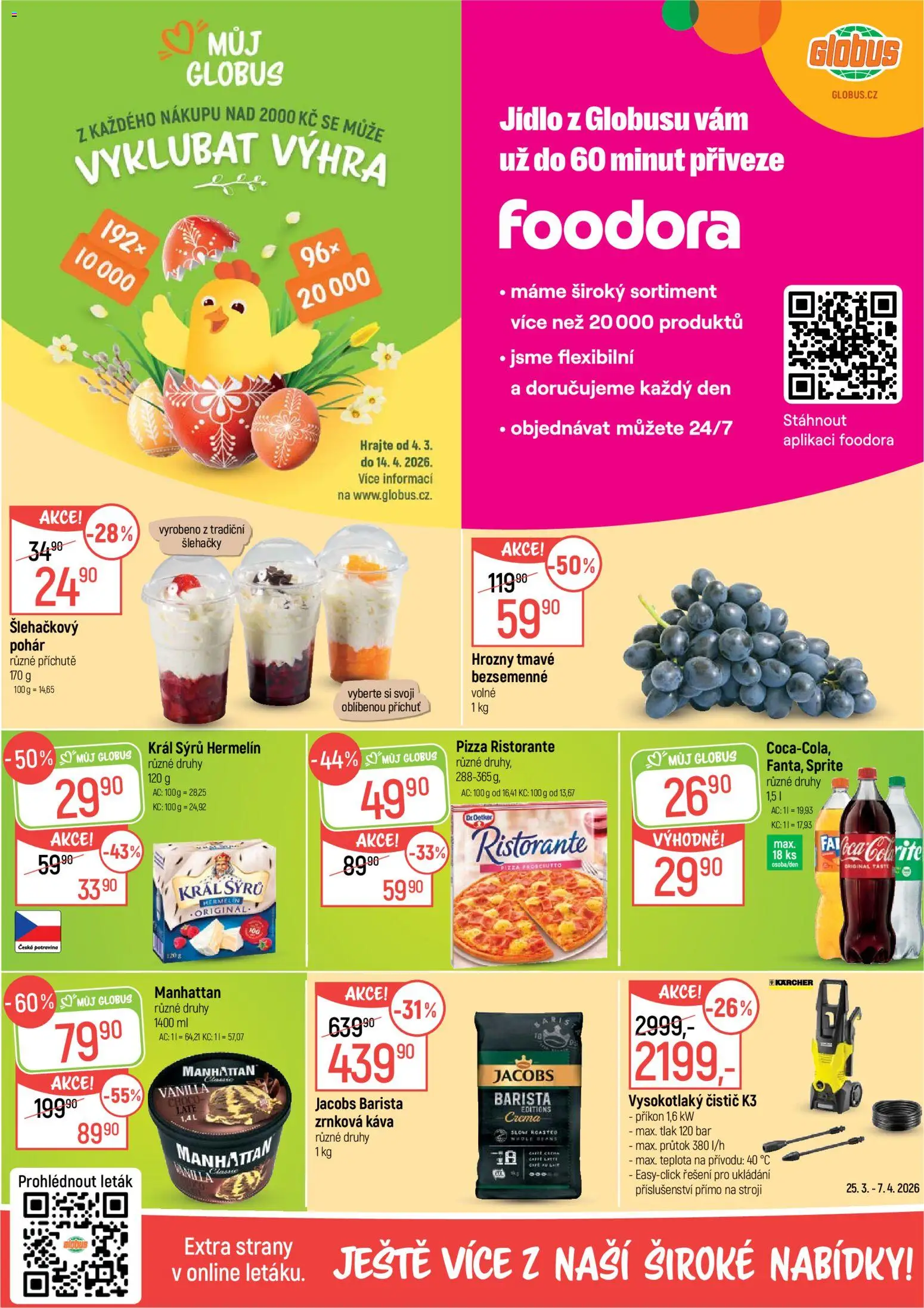 Globus leták - Opava od 25.03.2026 | Strana: 2 | Produkty: Pohár, Sprite, Zrnková káva, Hrozny