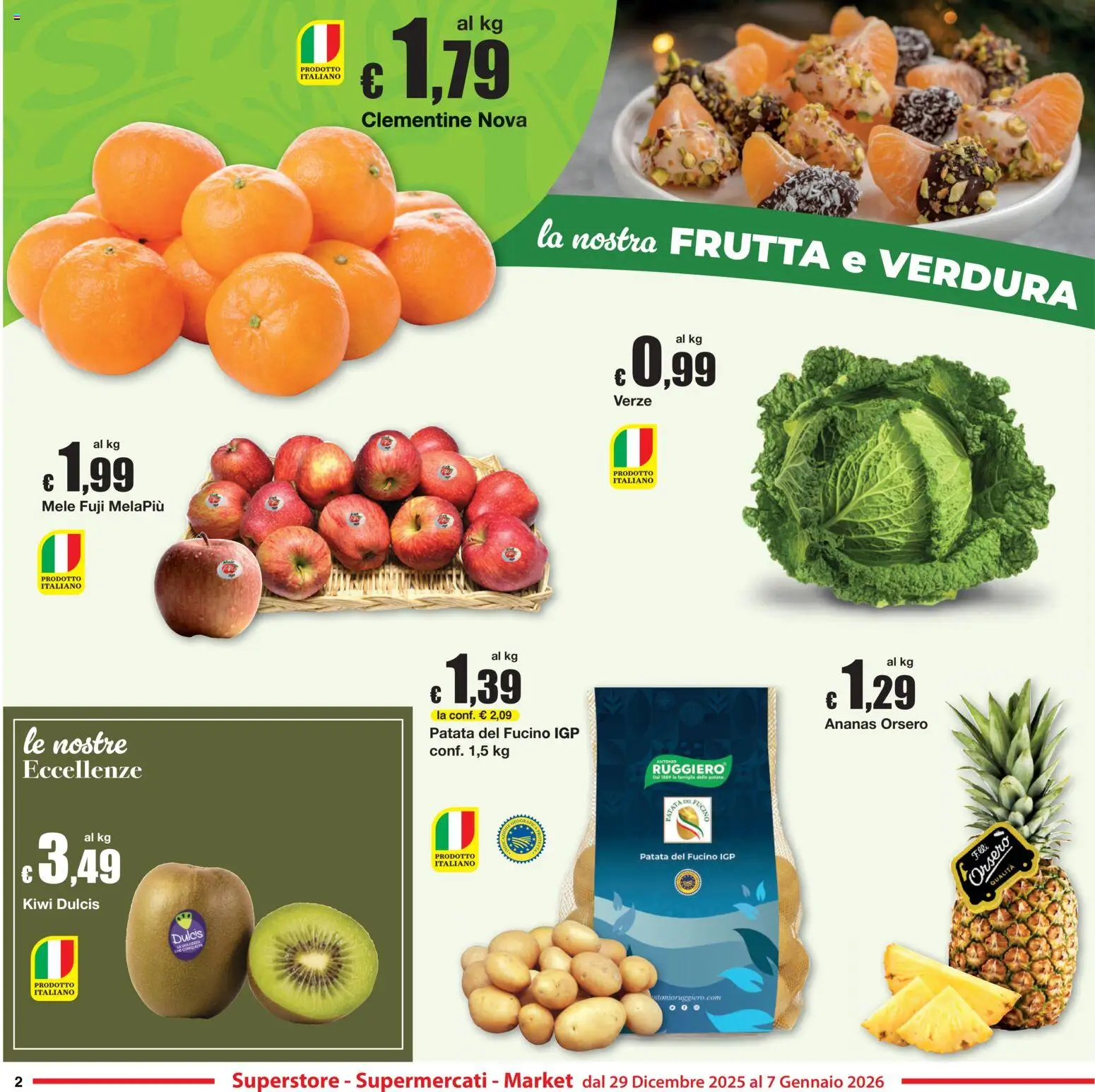 Volantino Sì con Te del 29.12.2025 | Pagina: 2 | Prodotti: Mele, Kiwi, Frutta, Ananas