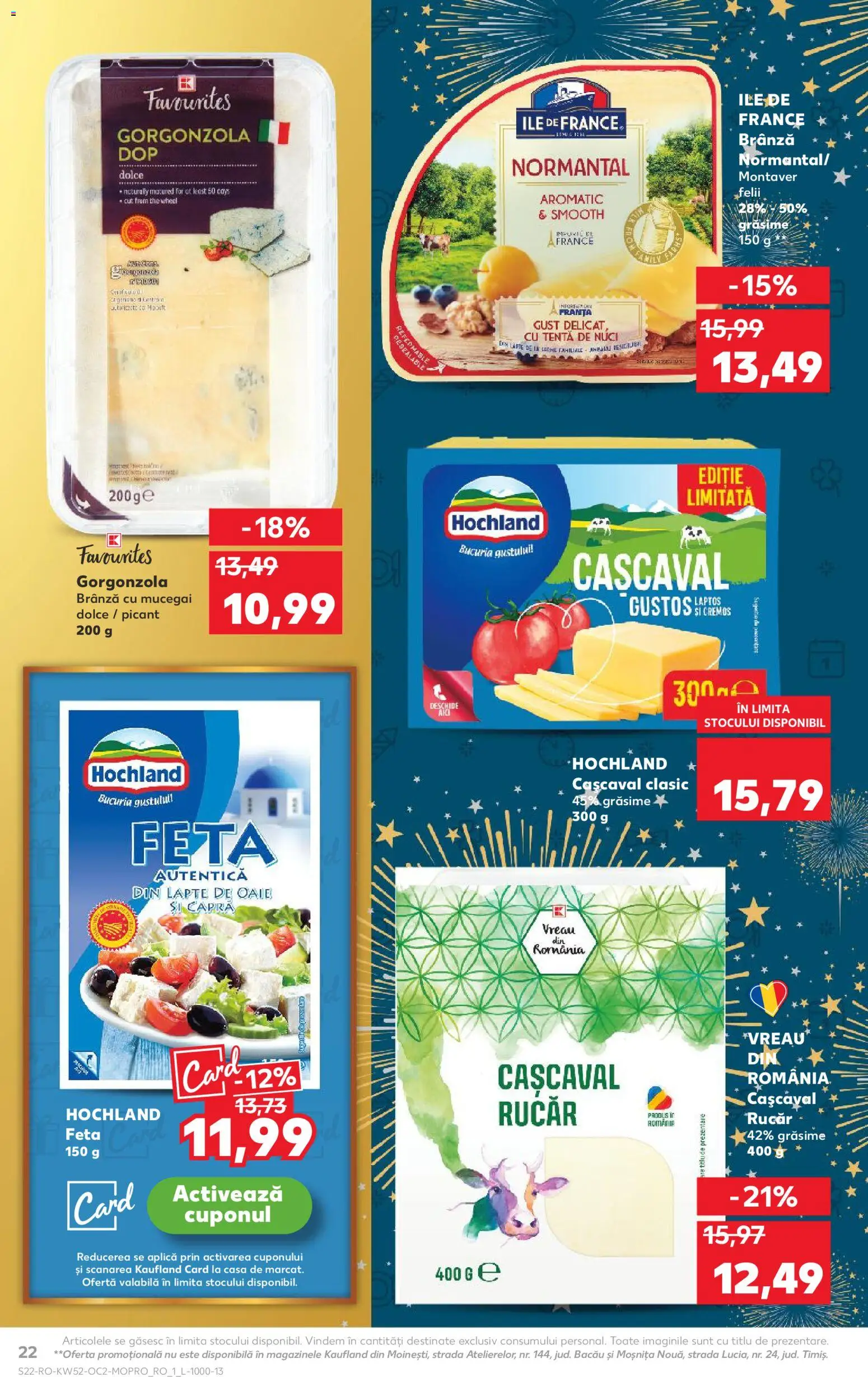 Noul catalog Kaufland – valabil de la 24.12.2025 | Pagină: 22 | Produse: Lapte, Brânză cu mucegai, Gorgonzola, Nuci