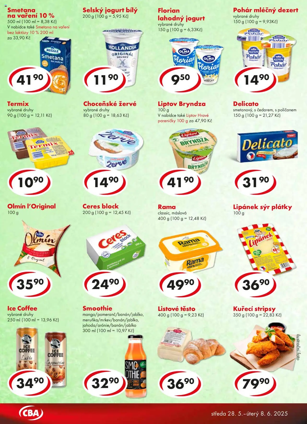 CBA leták od 28.05.2025 | Strana: 2 | Produkty: Žervé, Smoothie, Kuřecí stripsy, Bryndza
