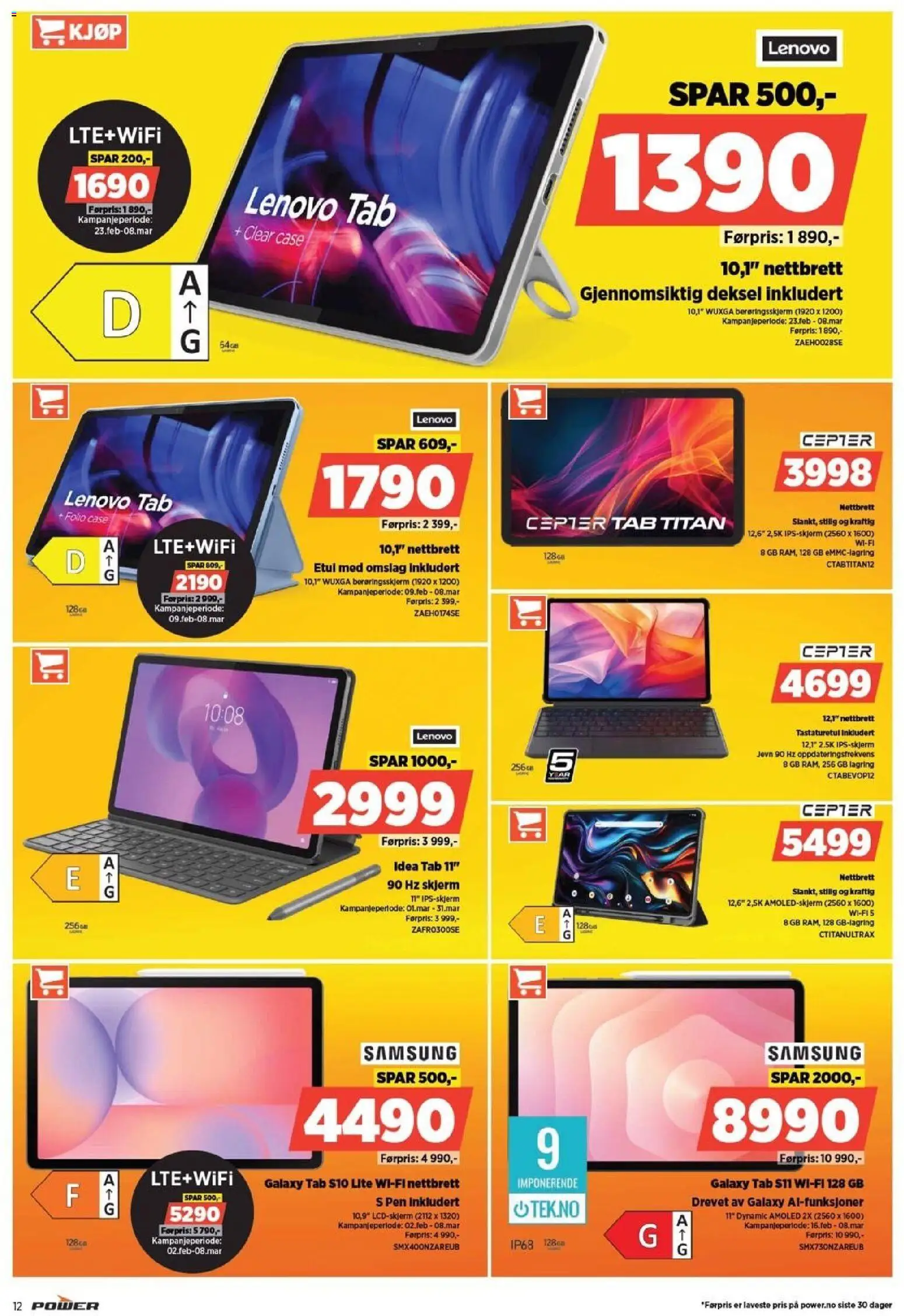 {H1} | Side: 12 | Produkter: Nettbrett, Skjerm, Суміш дитяча