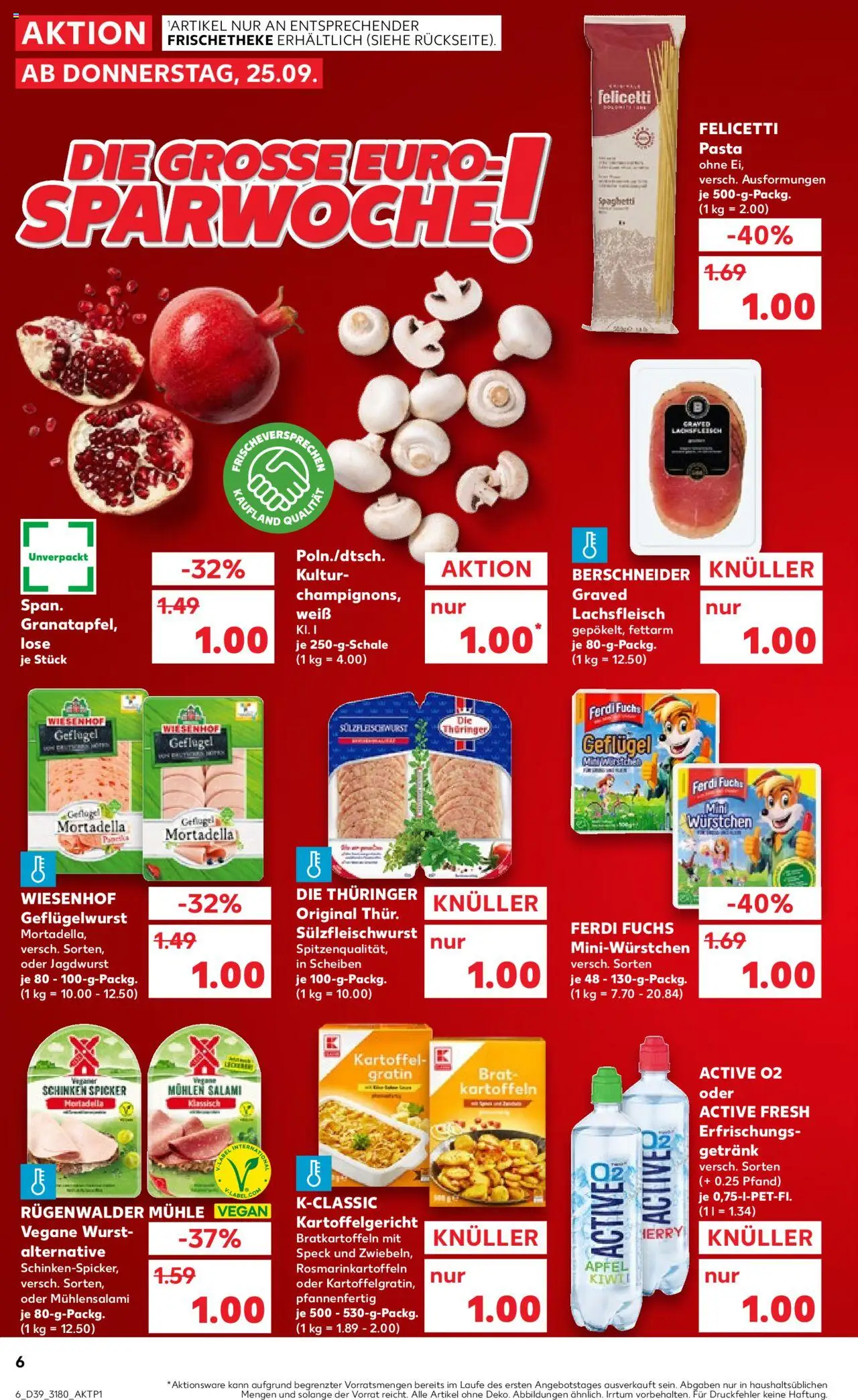 Kaufland prospekt Leipzig	 – gültig ab 25.09.2025 | Seite: 6 | Produkte: Mühle, Champignons, Pasta, Salami