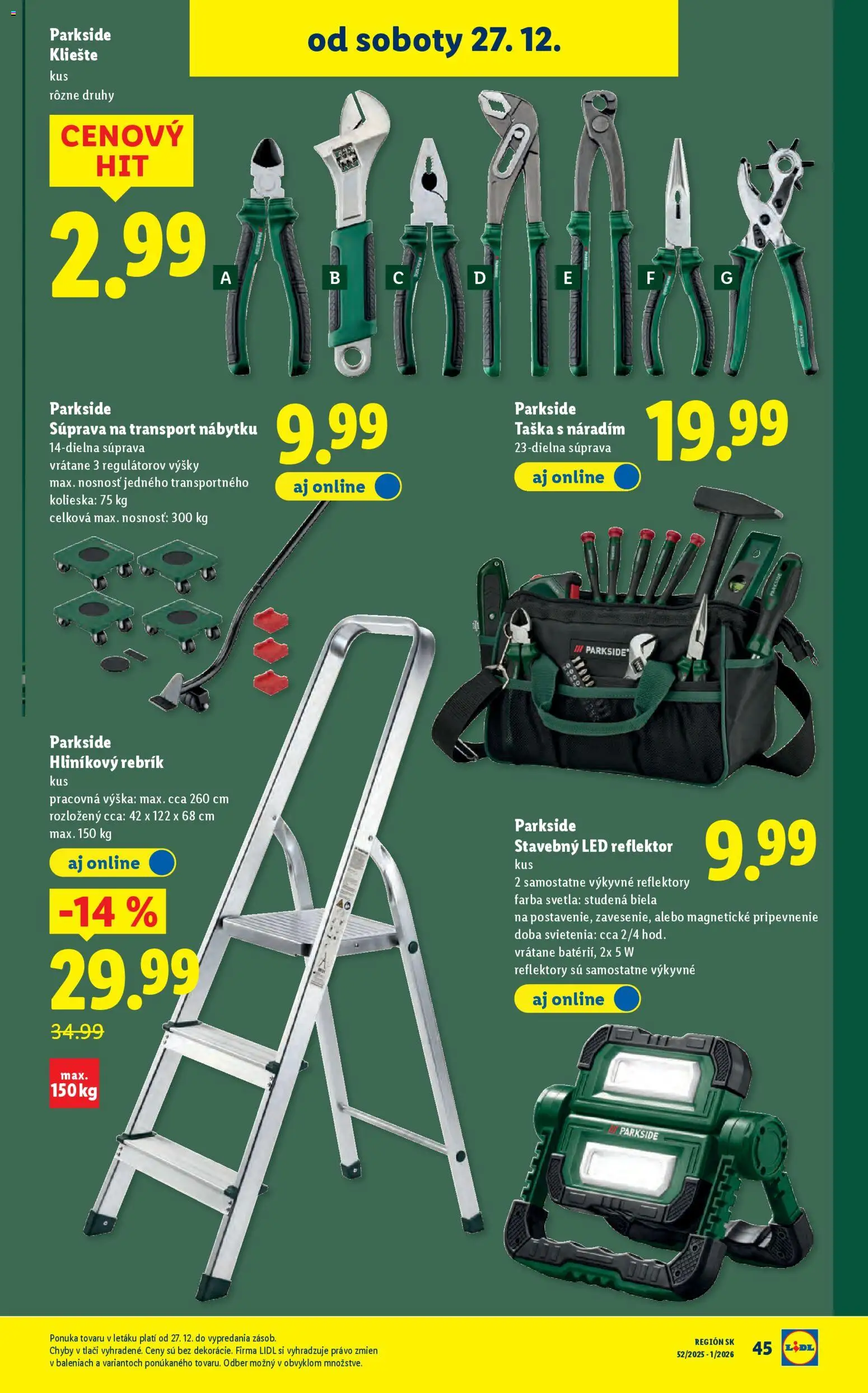 Nové Lidl akcie – leták je platný od 27.12.2025 | Strana: 59 | Produkty: Led reflektor, Reflektor, Parkside