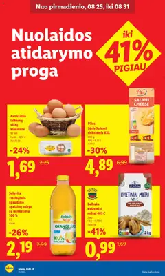 LIDL - Leidinys - Nauji pasiūlymai Baltijos g. 48A, Kaunas│galioja nuo 25.08.2025 | Puslapis: 2 | Prekių: Kiaušiniai, Sūris, Sultys, Miltai