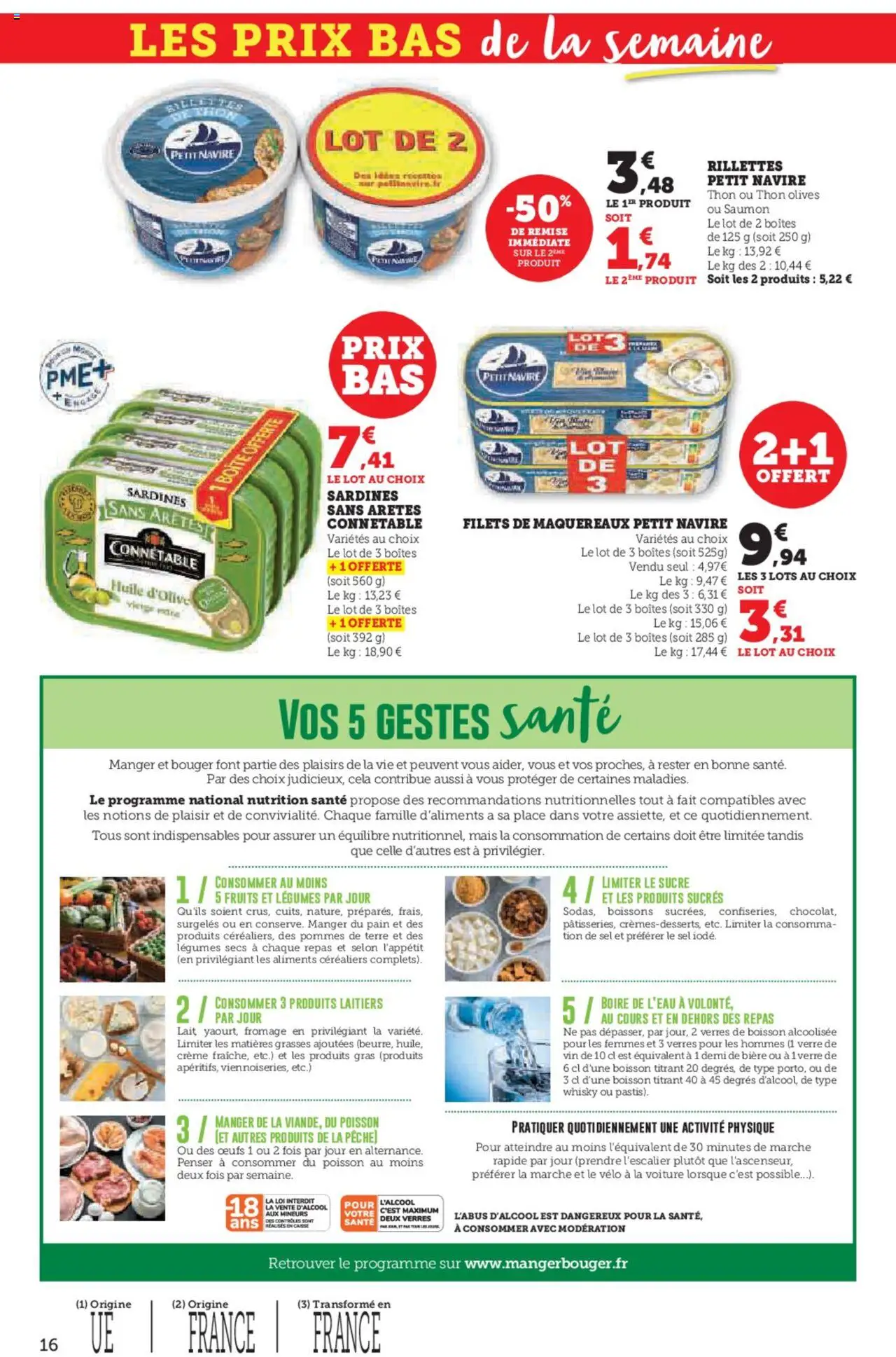 | Page: 16 | Produits: Sucre, Pain, Pommes, Saumon