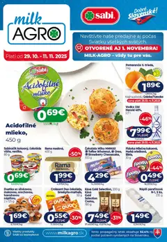 Milk Agro leták platný od 29.10.2025