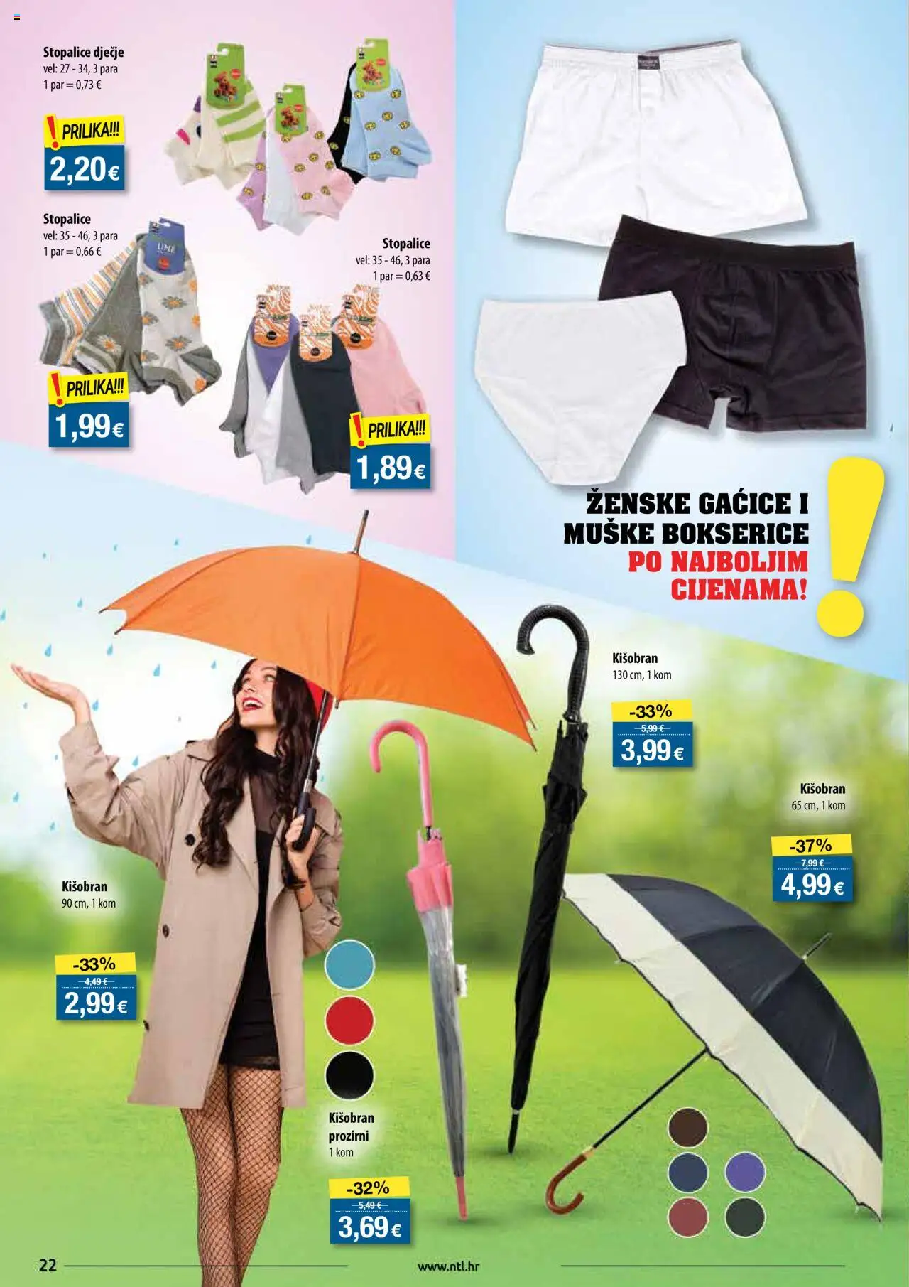 NTL katalog | vrijedi od 10.09.2025 | Stranica: 22 | Proizvodi: Bokserice, Kišobran