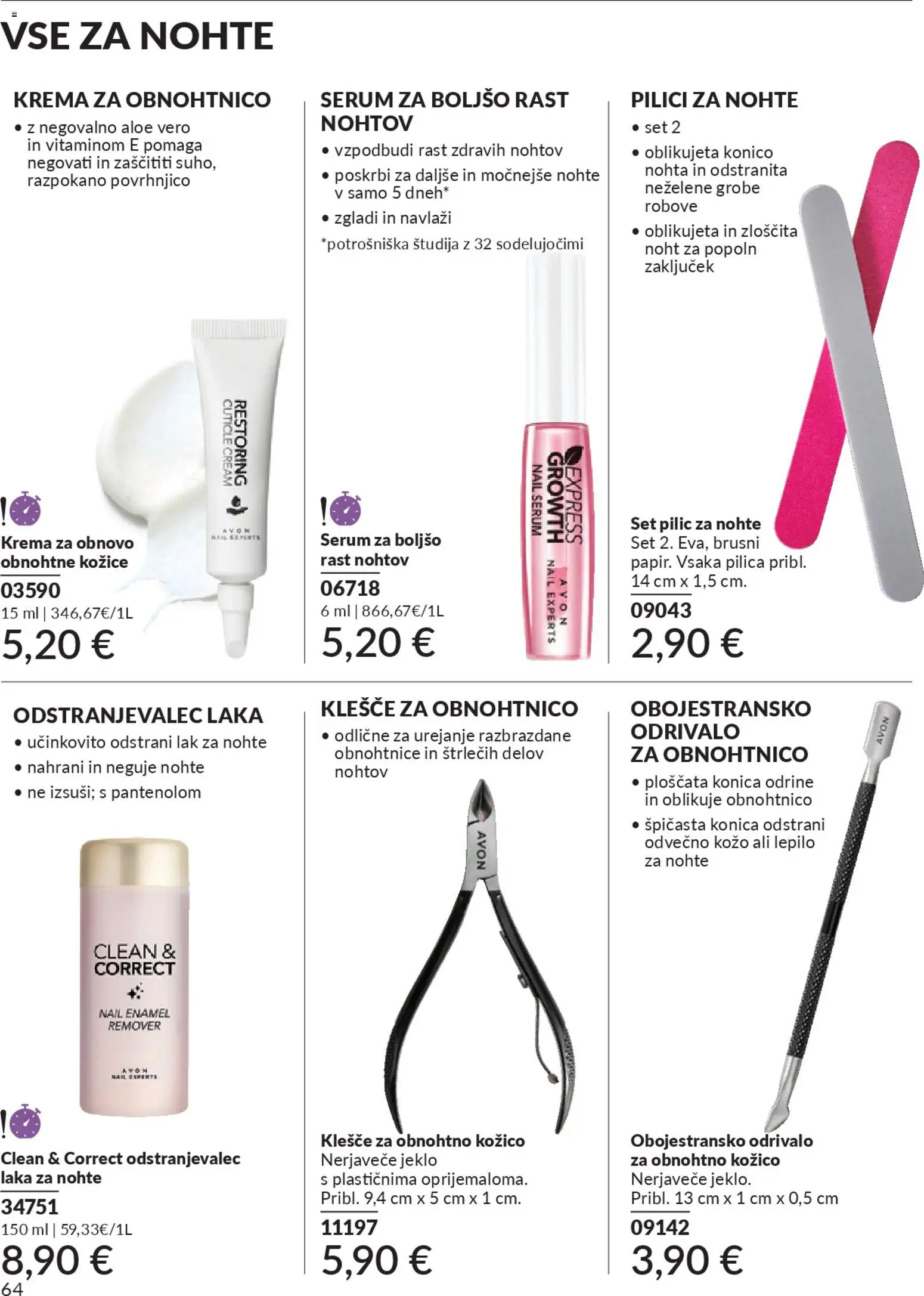 Novi Avon katalog ponudbe – veljaven od 29.12.2025 | Stran: 64 | Izdelki: Kozice, Lak za nohte, Krema, Lepilo