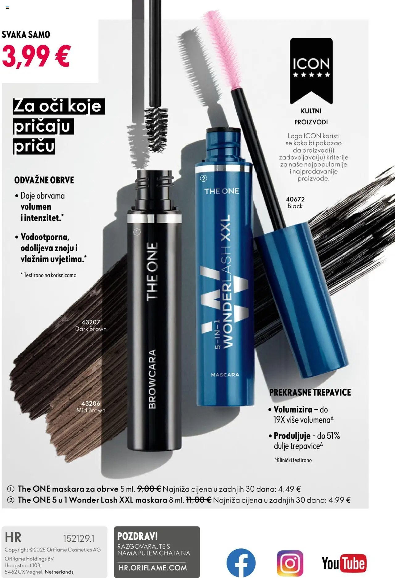 Oriflame katalog | vrijedi od 08.10.2025 | Stranica: 148 | Proizvodi: Maskara, Maskara za obrve