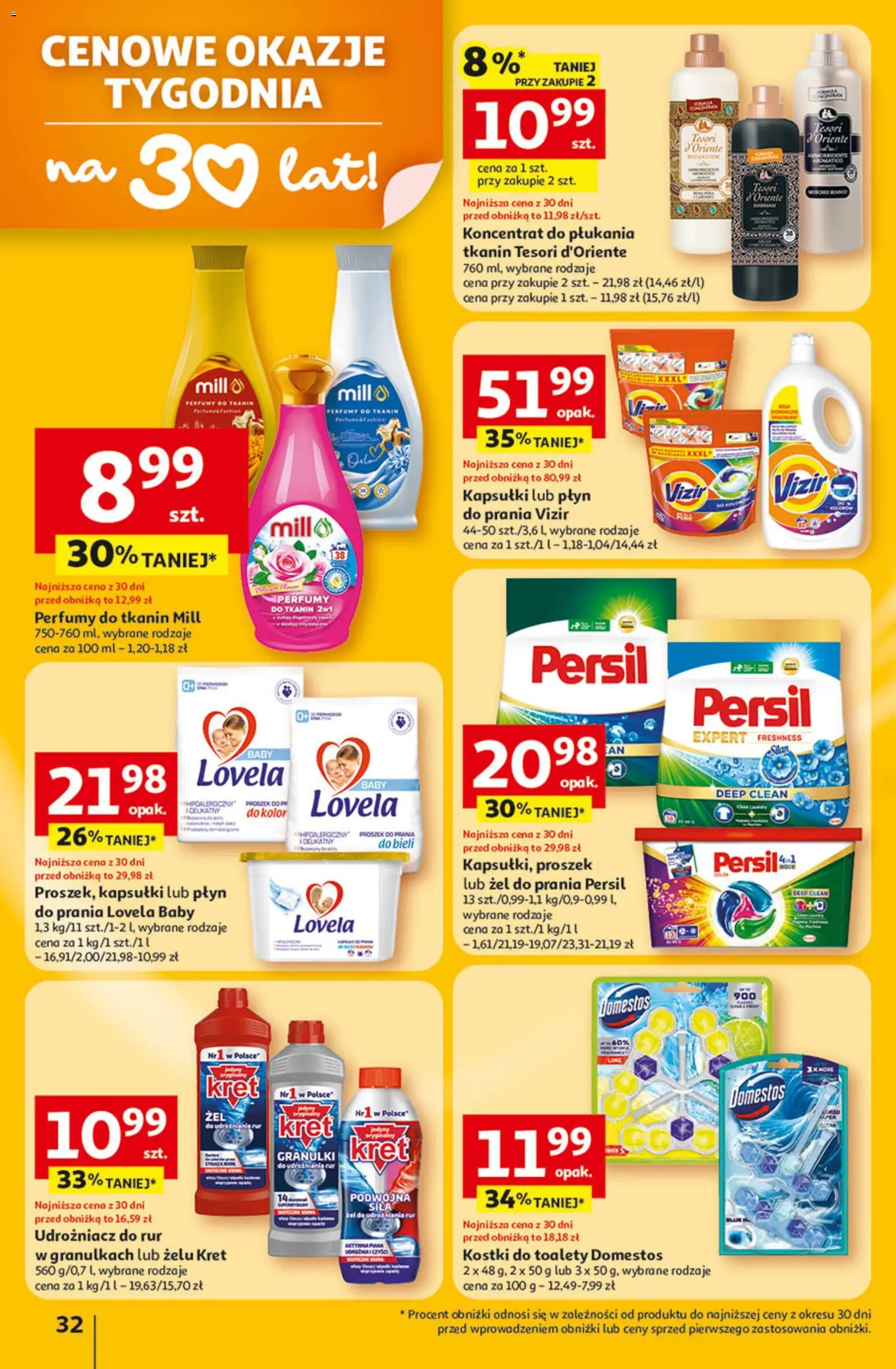 Auchan Gazetka - 30 Lat Hipermarket od 22.01.2026 | Strona: 32 | Produkty: Tesori d'oriente, Persil, Perfumy, Żel do prania persil