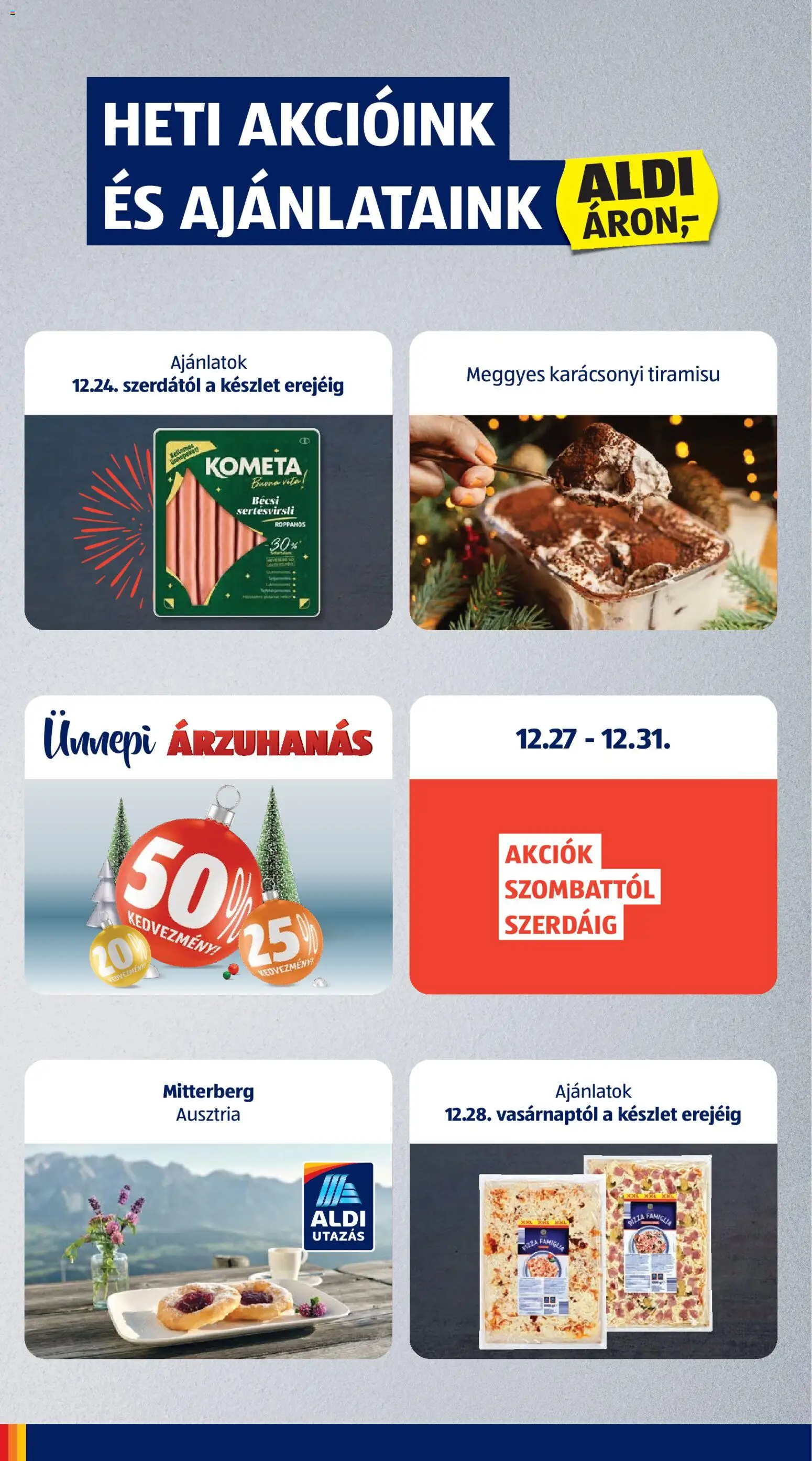 Aldi akciós ujság - amely érvényes a következő dátumtól: 27.12.2025 | Oldal: 2 | Termékek: Tiramisu, Pizza