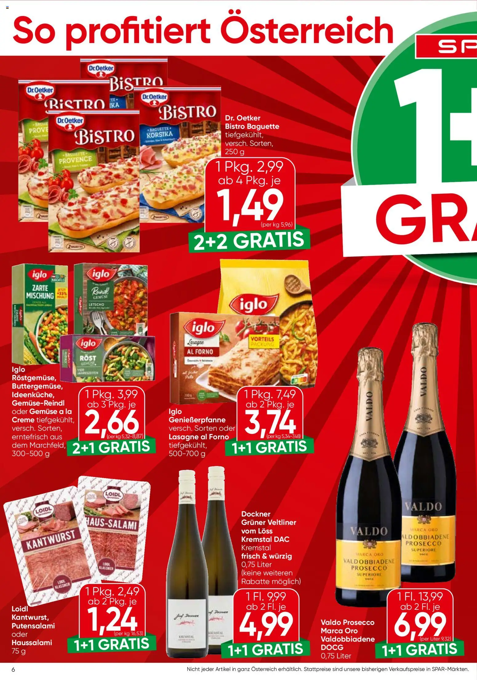 Spar Flugblatt - Wien gültig ab 09.04.2026 | Seite: 6 | Produkte: Gemüse, Jääkaappipakastin, Creme