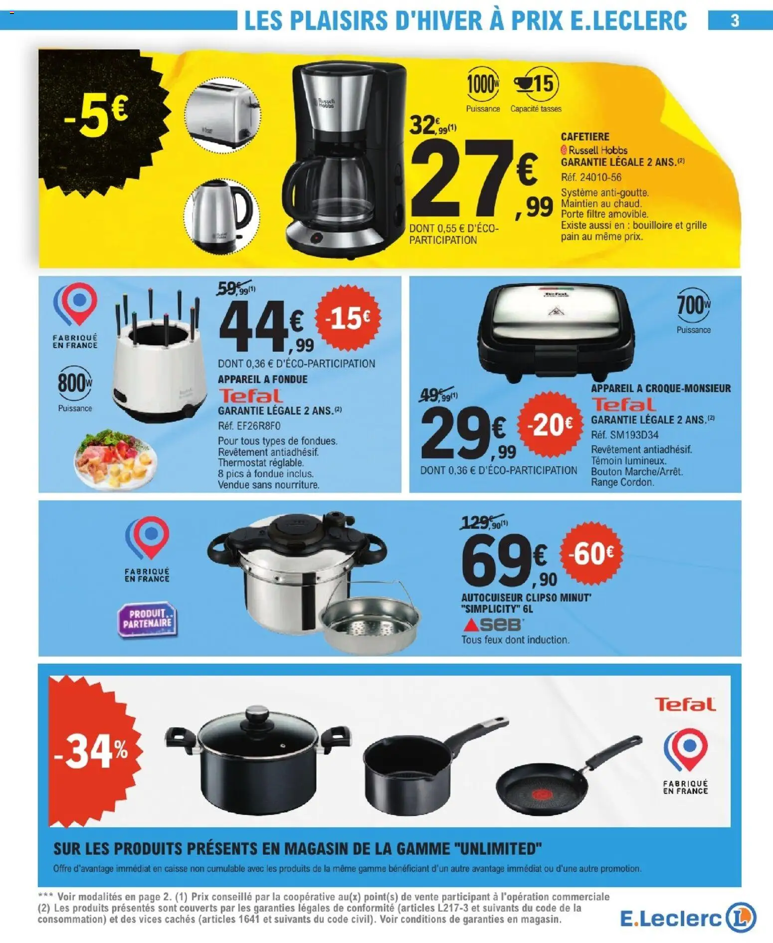 {H1} | Page: 3 | Produits: Cafetière, Bouilloire, Porte, Tasses