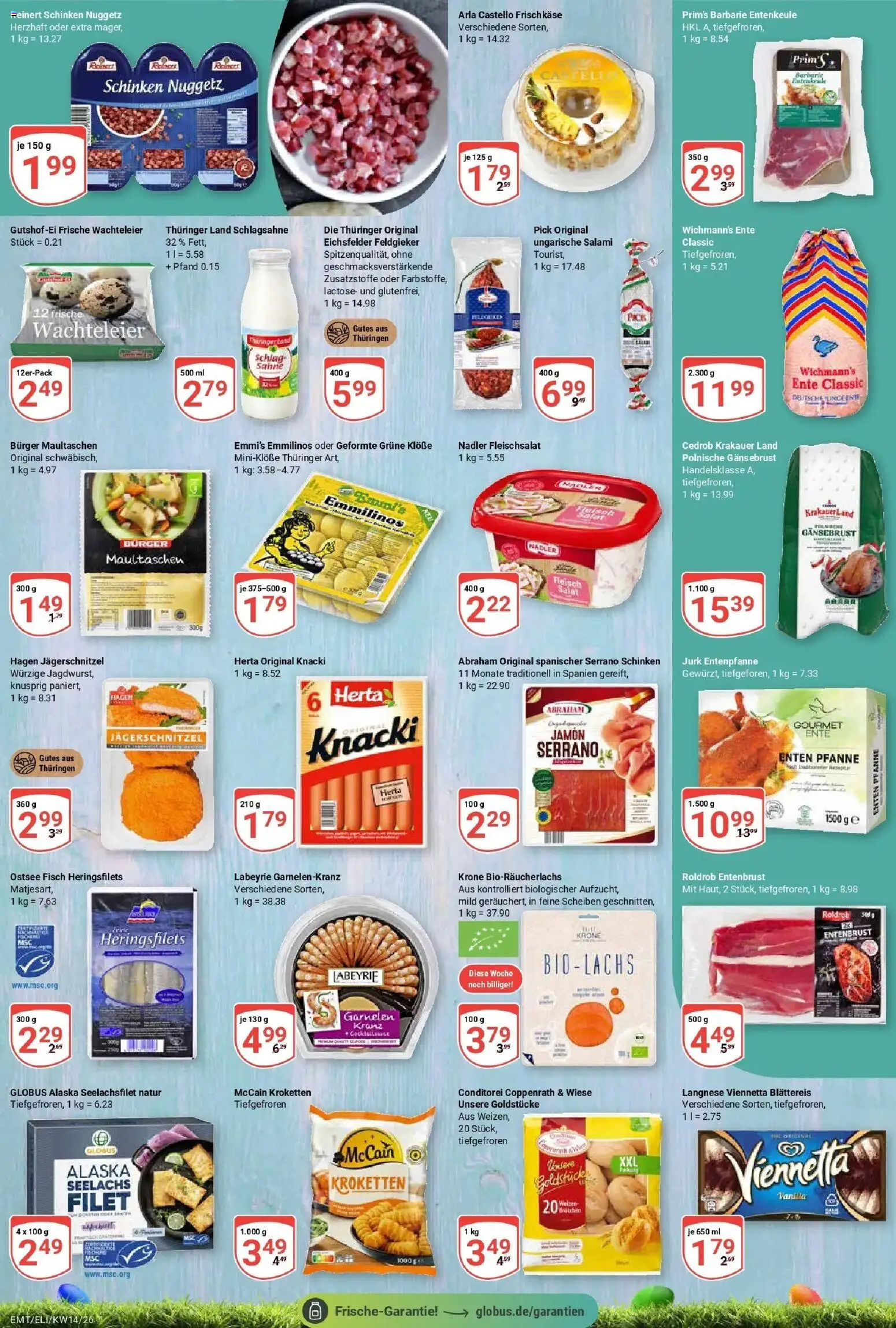 Globus prospekt Erfurt-Linderbach	 – gültig ab 30.03.2026 | Seite: 18 | Produkte: Schlagsahne, McCain, Schinken, Salat