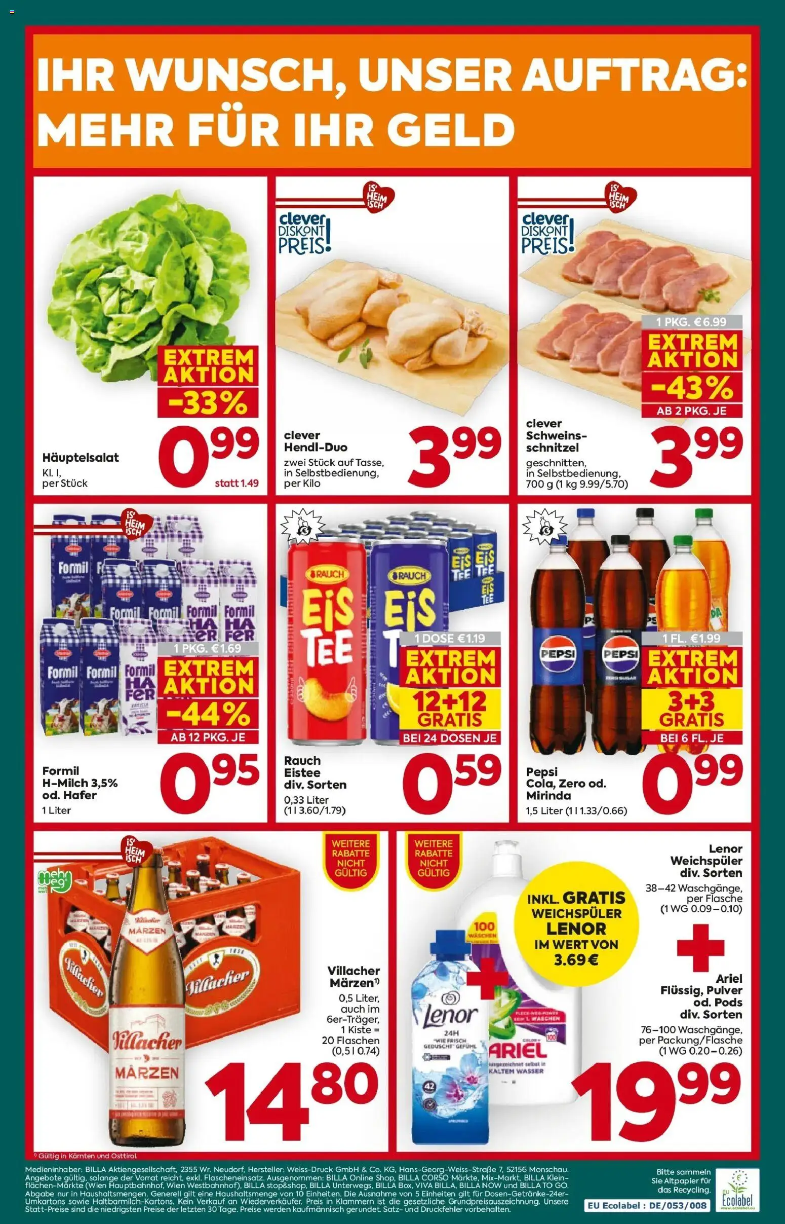 Billa Plus Flugblatt - Kärnten gültig ab 19.03.2026 | Seite: 20 | Produkte: Wasser, Weichspüler