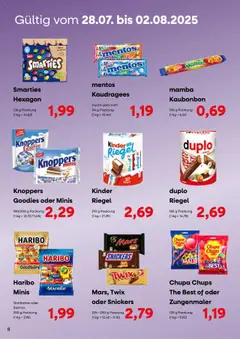 KONSUM Leipzig - Nah. Frisch. Freundlich. - gültig ab dem 28.07.2025 | Seite: 8 | Produkte: Smarties, Mars, Twix, Knoppers