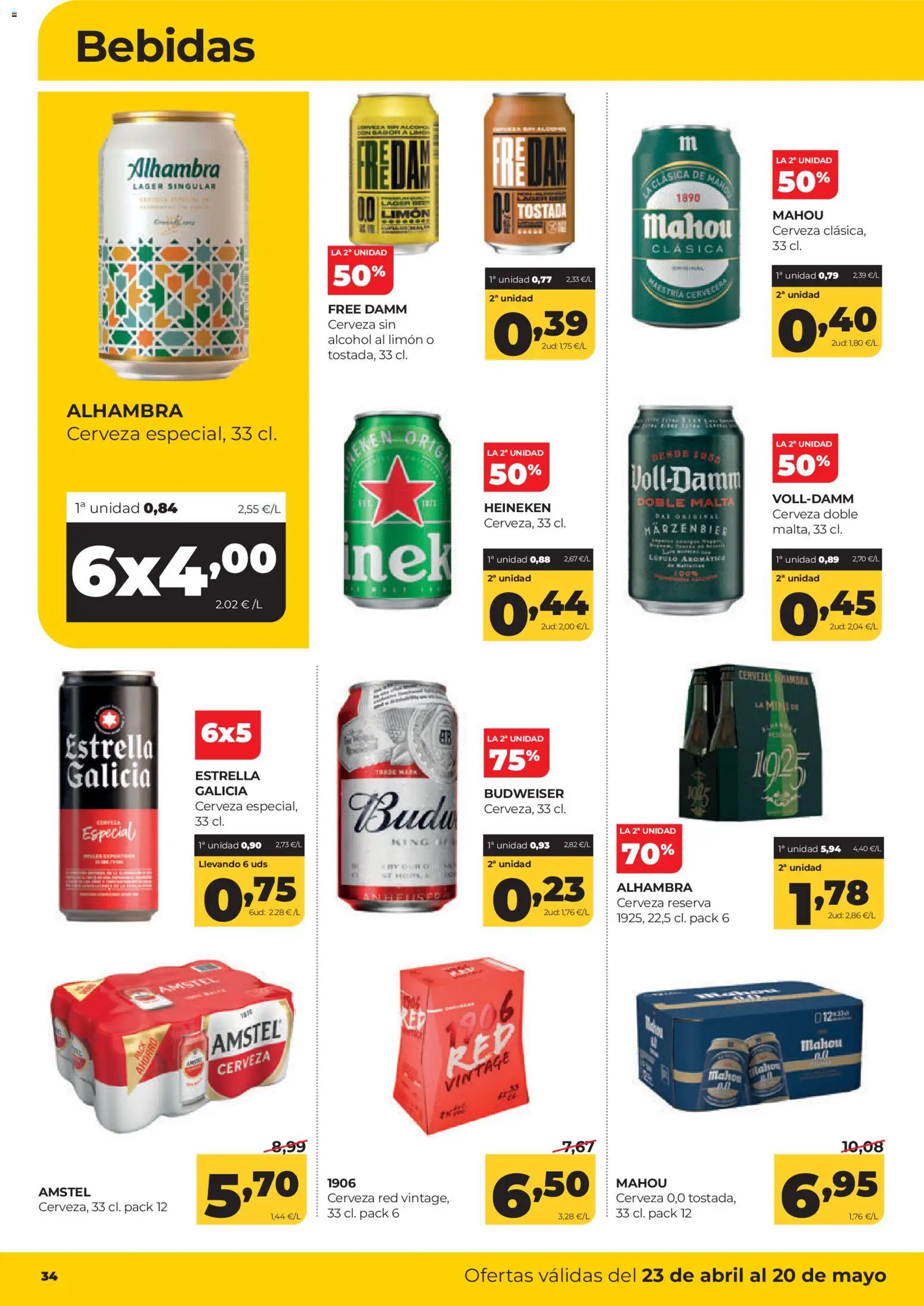 Alimerka folleto Asturias │ válido desde el 23.04.2026 | Página: 36 | Productos: Cerveza, Σπανάκι
