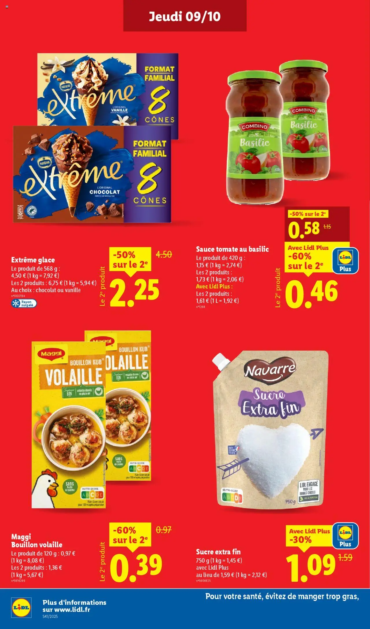 {H1} | Page: 14 | Produits: Sucre, Volaille, Cônes, Chocolat