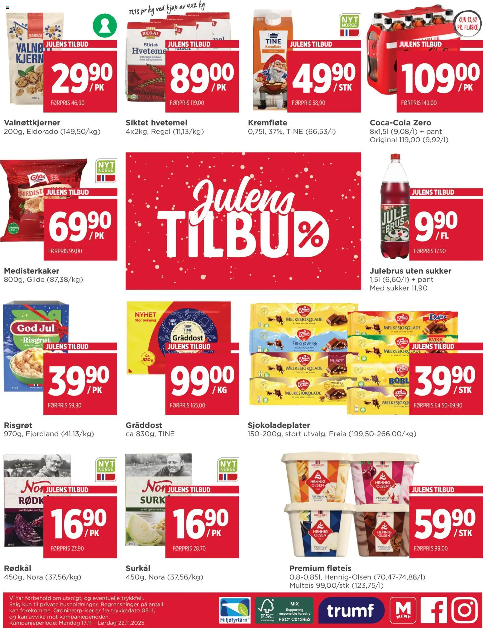 {H1} | Side: 8 | Produkter: Kål, Medisterkaker, Тональний флюїд, Mandler