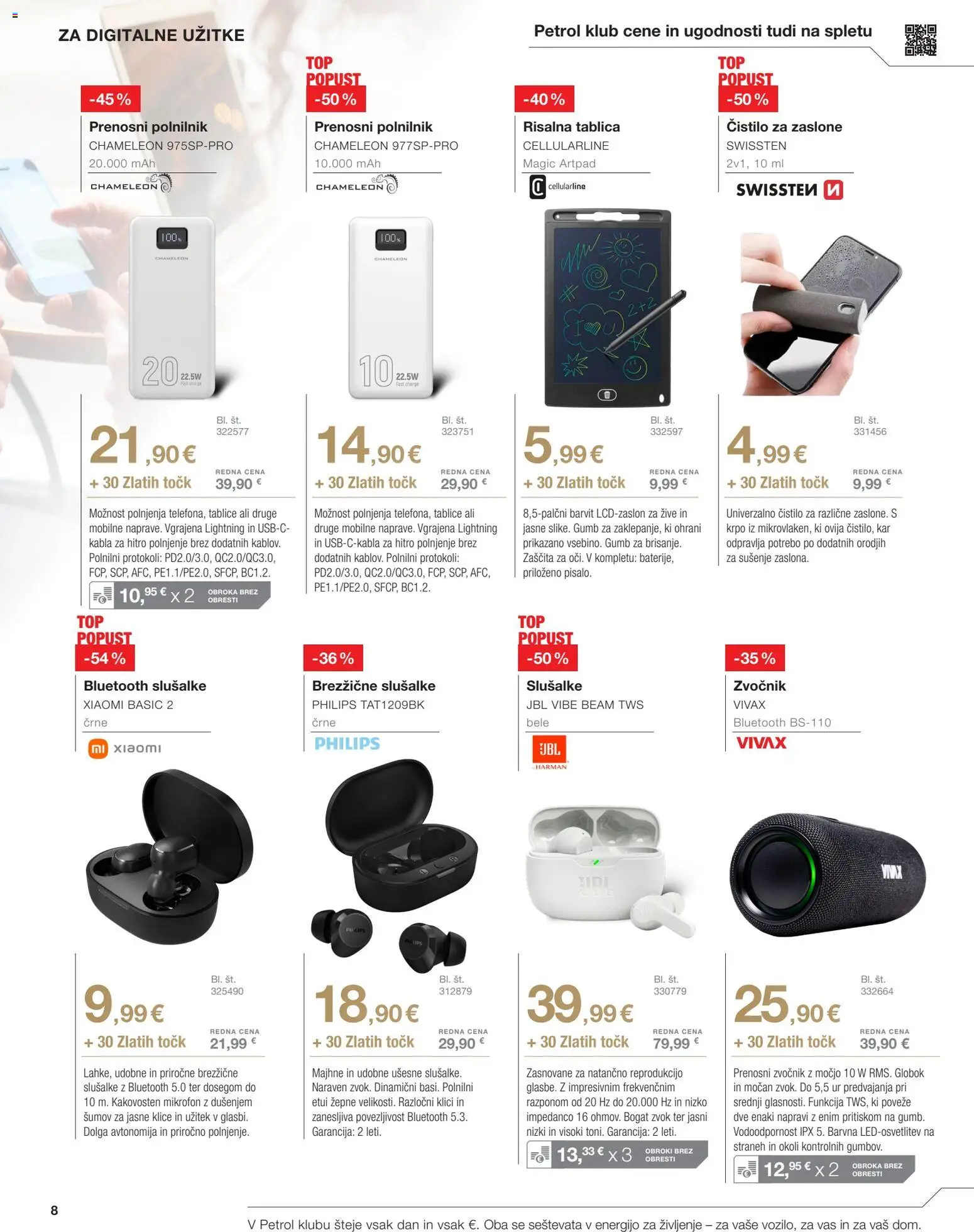 Novi Petrol katalog ponudbe – veljaven od 04.11.2025 | Stran: 4 | Izdelki: Tablica, Slusalke, Zvocnik, Polnilnik