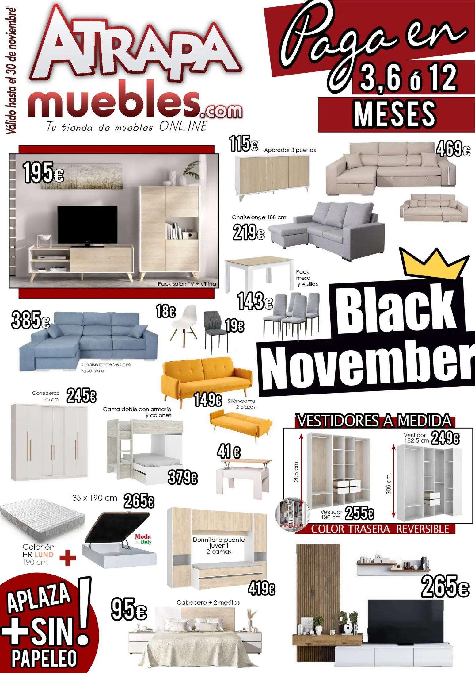 Atrapa Muebles - Black Friday │ válido desde el 14.11.2025 | Página: 27 | Productos: Cama, Mesa, Armario, Aparador