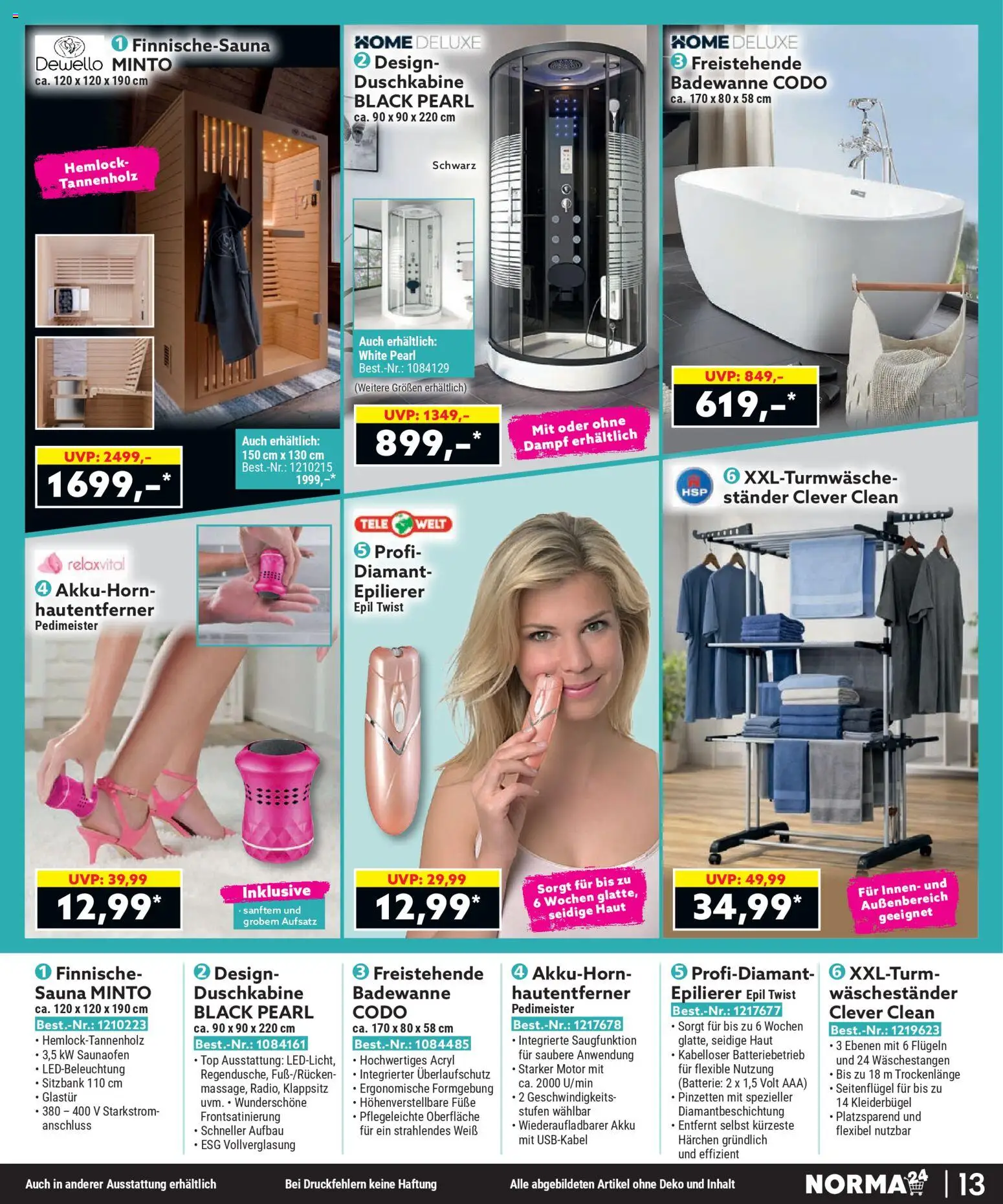 Norma Bestellmagazin April 2026 – gültig ab 01.04.2026 | Seite: 13 | Produkte: Top, Batterie, Kleiderbügel, Waschestander