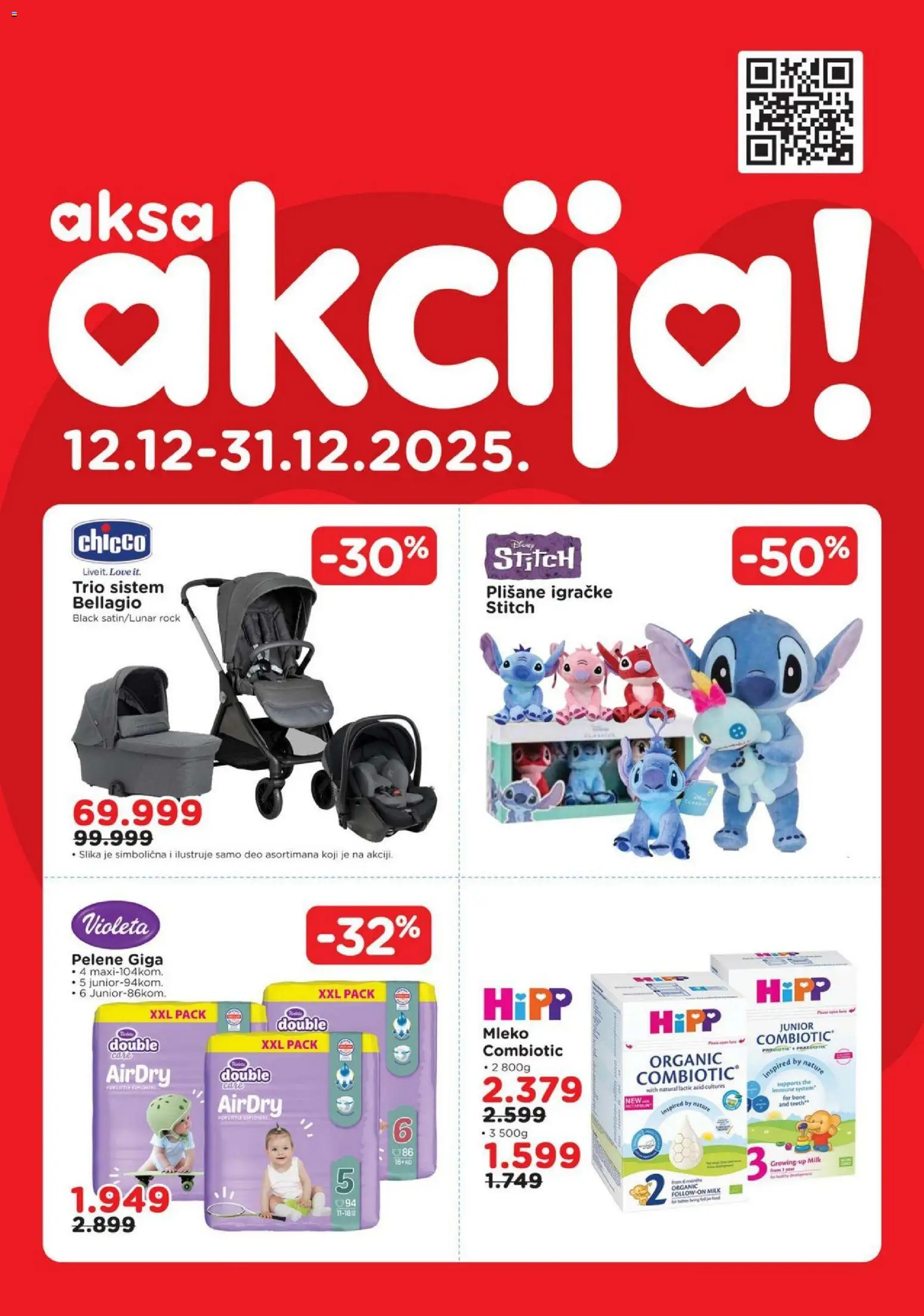 Aksa katalog - važi od 12.12.2025 | Strana: 1 | Proizvode: Mleko, Pelene