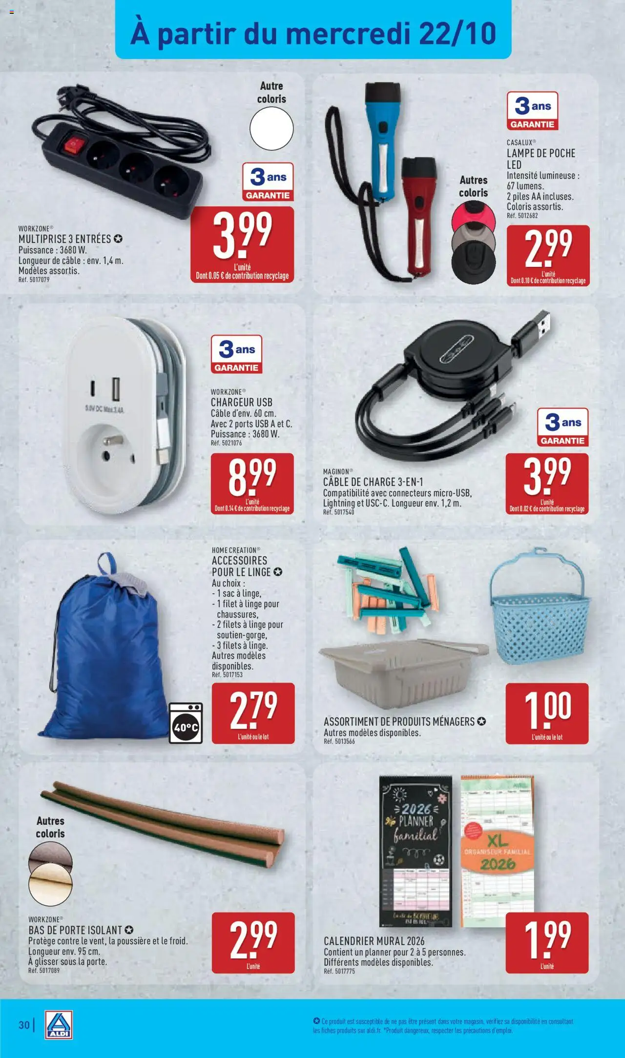 {H1} | Page: 32 | Produits: Câble, Calendrier, Lampe, Piles