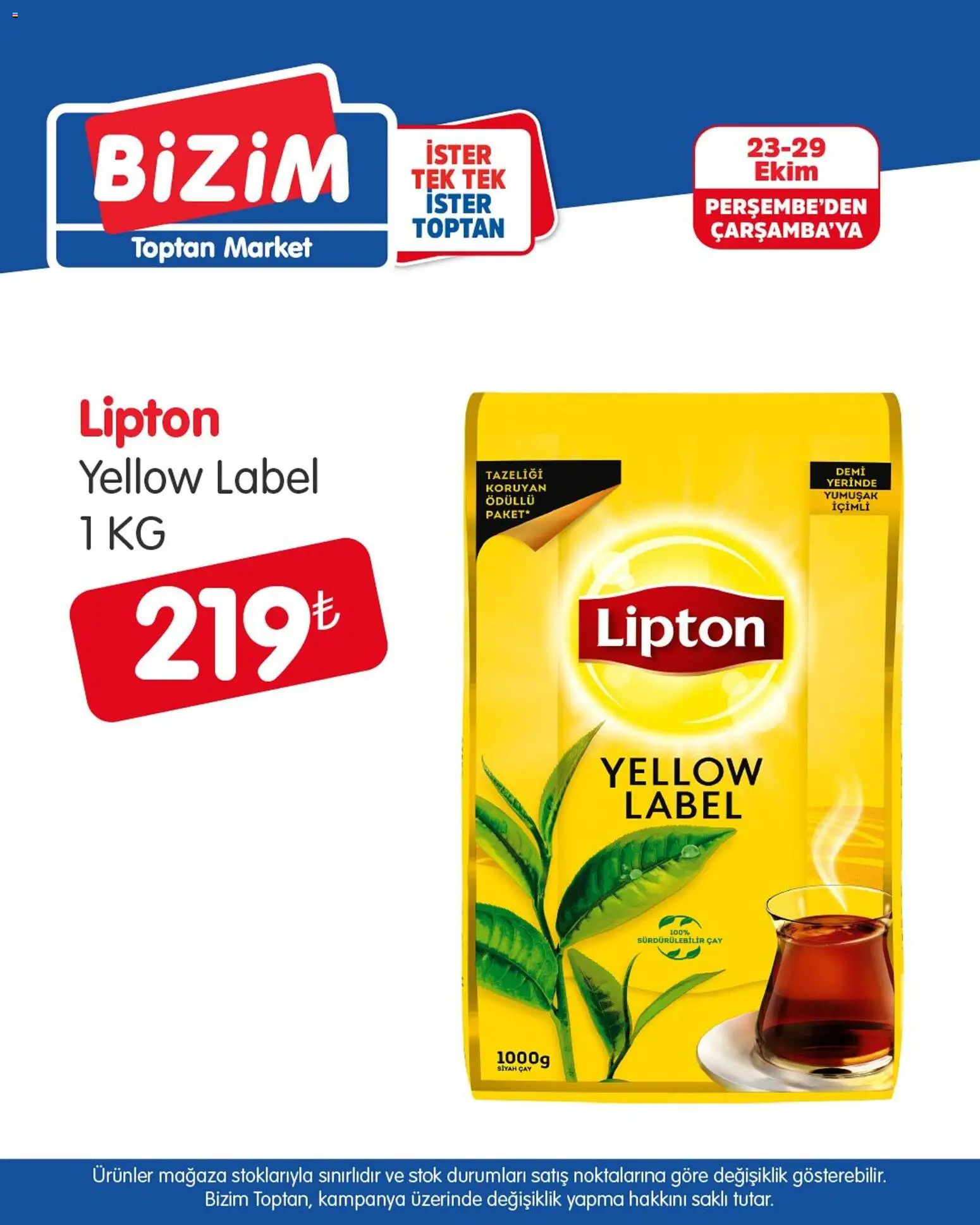 Bizim Toptan Katalog - 23.10.2025 tarihinden itibaren geçerlidir | Sayfa: 1 | Ürünler: Çay