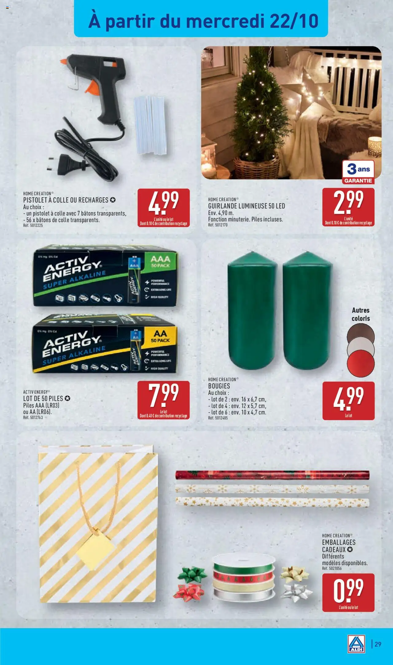 {H1} | Page: 31 | Produits: Guirlande lumineuse, Colle, Piles