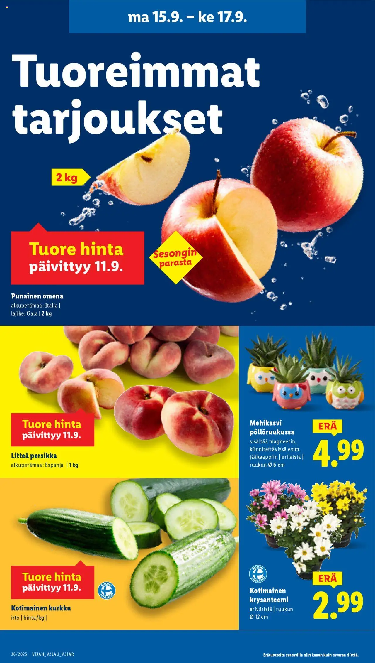Lidl tarjoukset - Rovaniemi – voimassa 11.09.2025 alkaen | Sivu: 21 | Tuotteet: Persikka, Kurkku