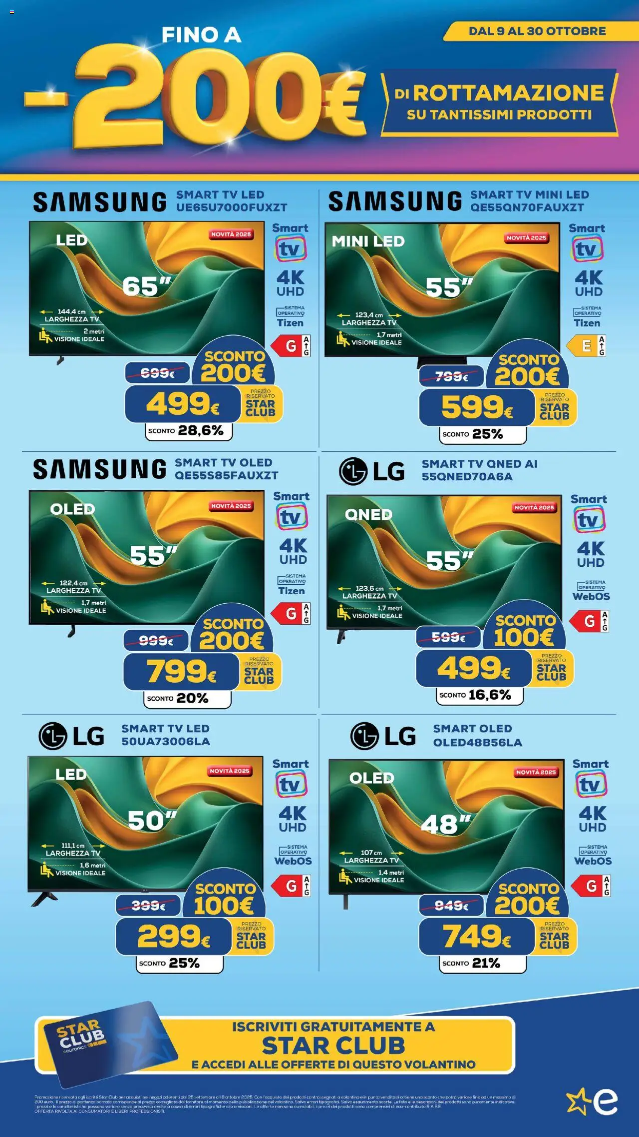 Volantino Euronics del 09.10.2025 | Pagina: 22 | Prodotti: smart TV, TV, Samsung