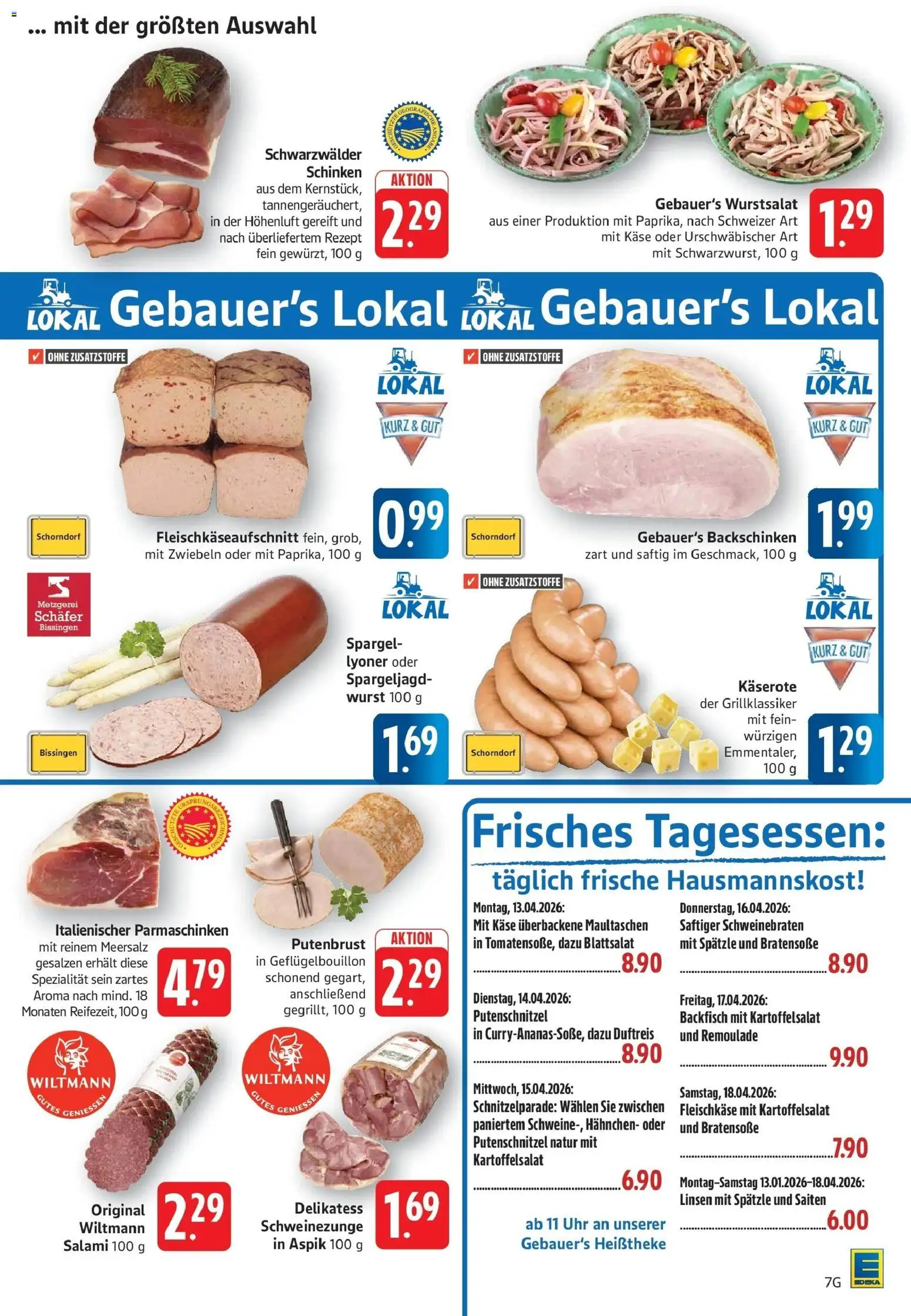 Edeka prospekt Göppingen	 – gültig ab 12.04.2026 | Seite: 7 | Produkte: Käse, Spargel, Zwiebeln, Putenschnitzel