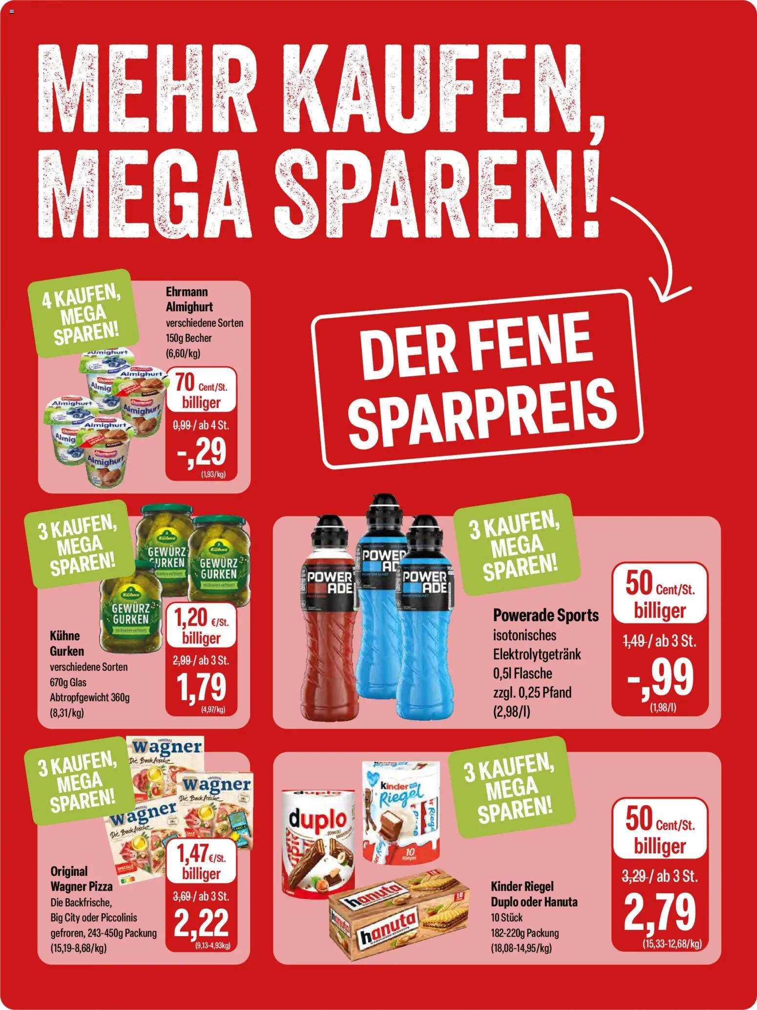 Feneberg Angebote – gültig ab 15.01.2026 | Seite: 10 | Produkte: Wagner pizza, Piccolinis, Pizza, Gurken