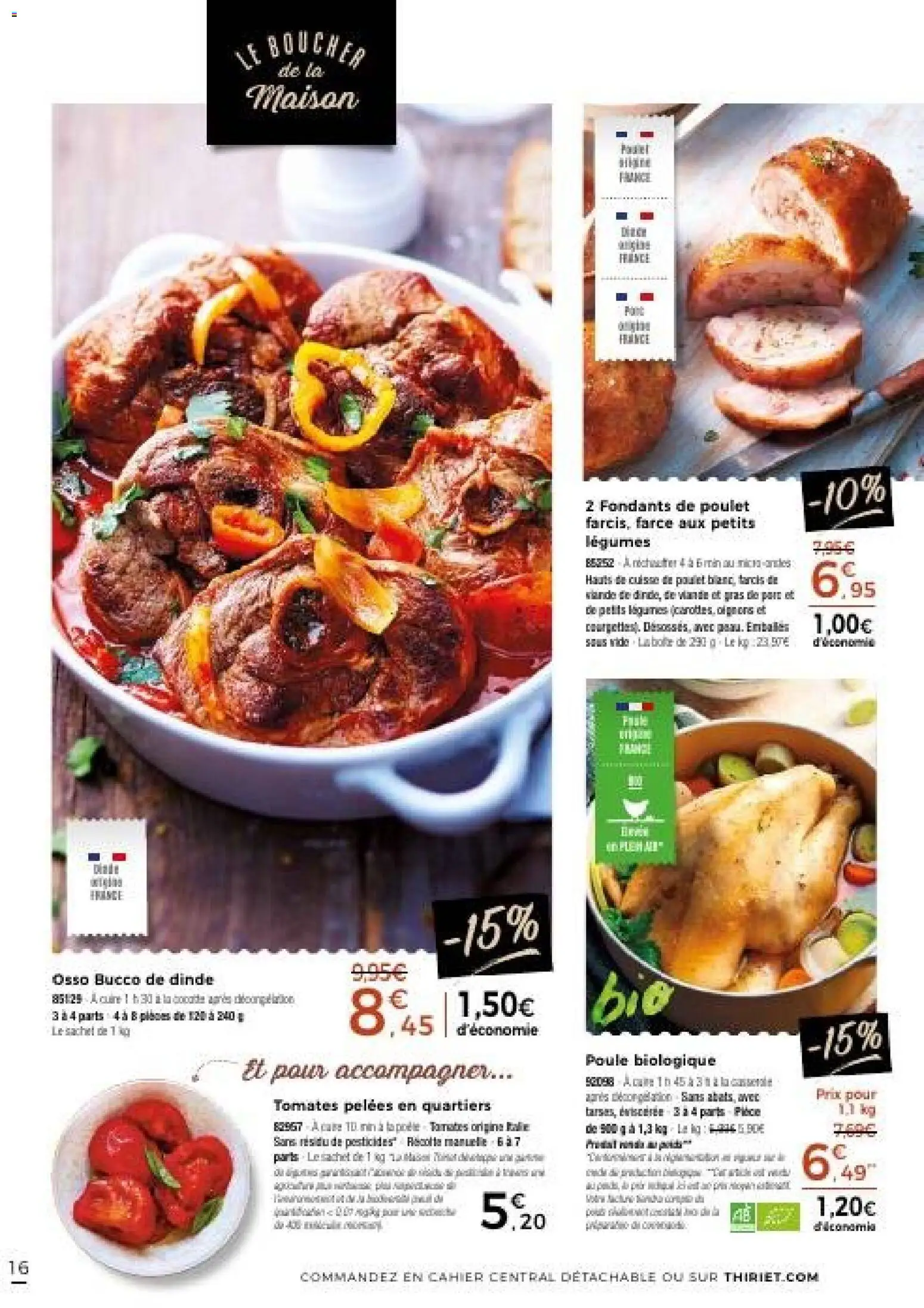 {H1} | Page: 16 | Produits: Viande, Cuisse de poulet, Porc, Tomates