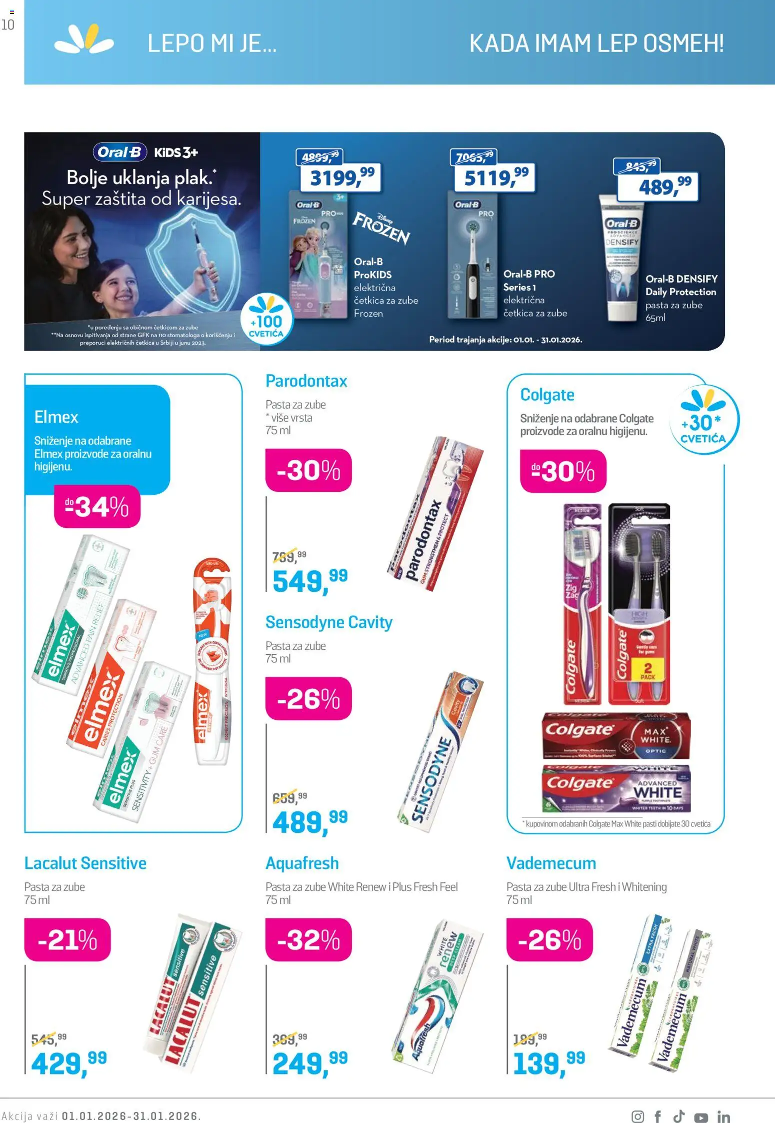 Lilly drogerie katalog - važi od 01.01.2026 | Strana: 10 | Proizvode: Colgate, Silan, Parodontax, Četkica za zube