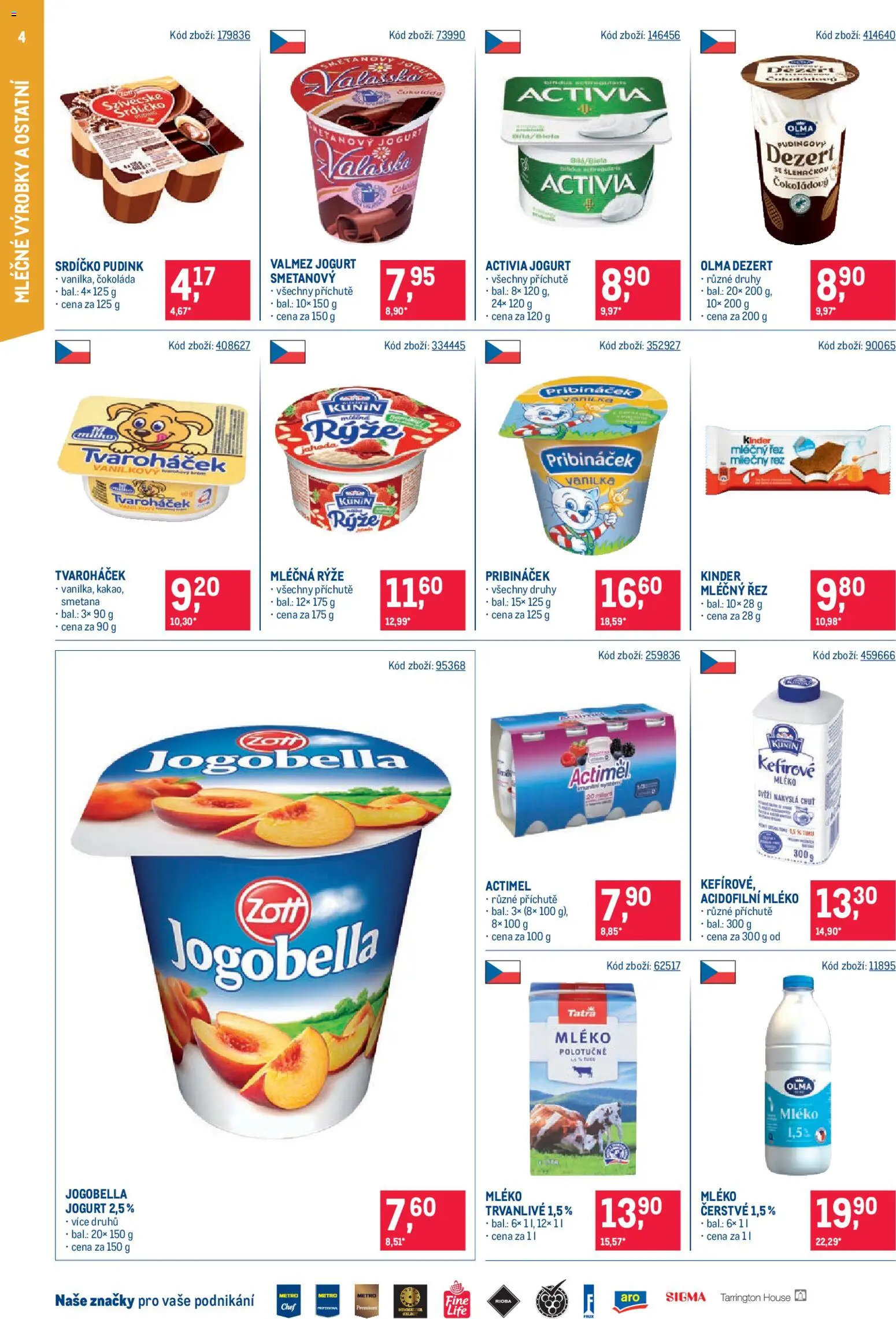 Makro leták - Maloobchod od 22.10.2025 | Strana: 4 | Produkty: Jogurt, Rýže, Mléčná rýže, Kinder