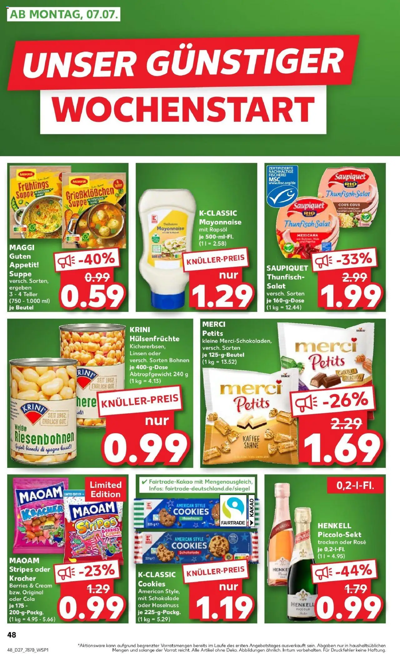 Kaufland prospekt Schwäbisch Gmünd	 - gültig ab dem 06.07.2025 | Seite: 1 | Produkte: Merci, Maggi, Schokolade, Mayonnaise