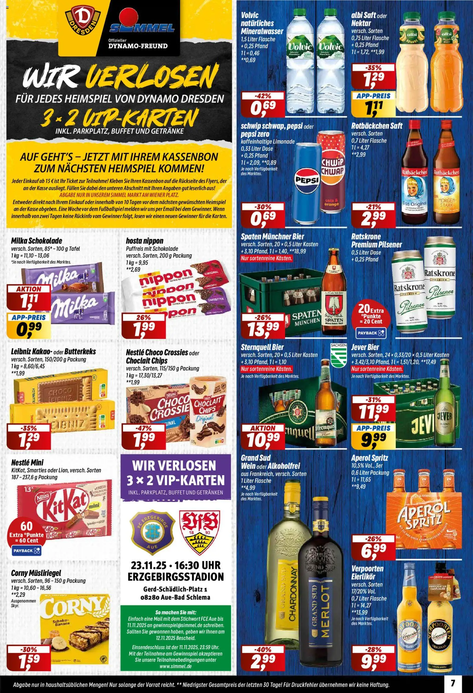 Simmel Prospekt 	 – gültig ab 10.11.2025 | Seite: 7 | Produkte: Schokolade, Milka, Wein, Volvic